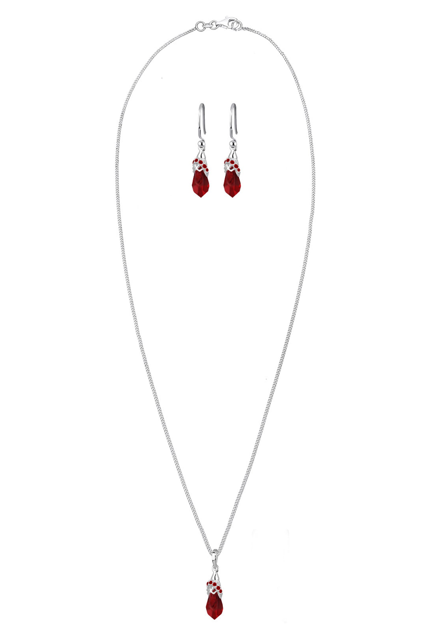 Elli Ohrring und Ketten Set »Schmuckset Tropfen 925 Silber, mit Kristallen von Swarovski®« ()