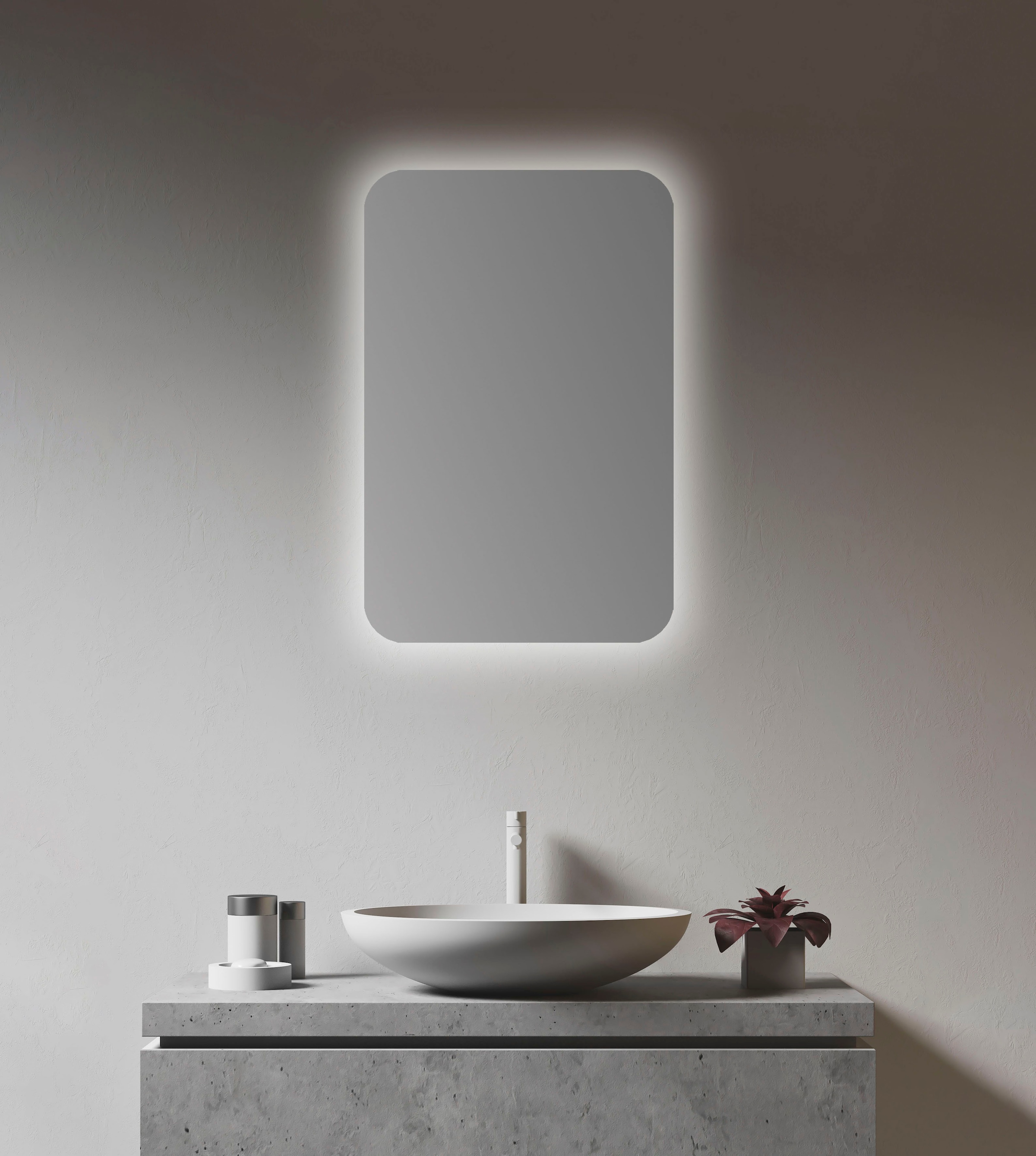 Talos Badezimmerspiegelschrank, oval, BxH: 40x60 Echtglas, Alumunium mit und 3 XXL kaufen aus cm, online Jahren | IP24 Garantie