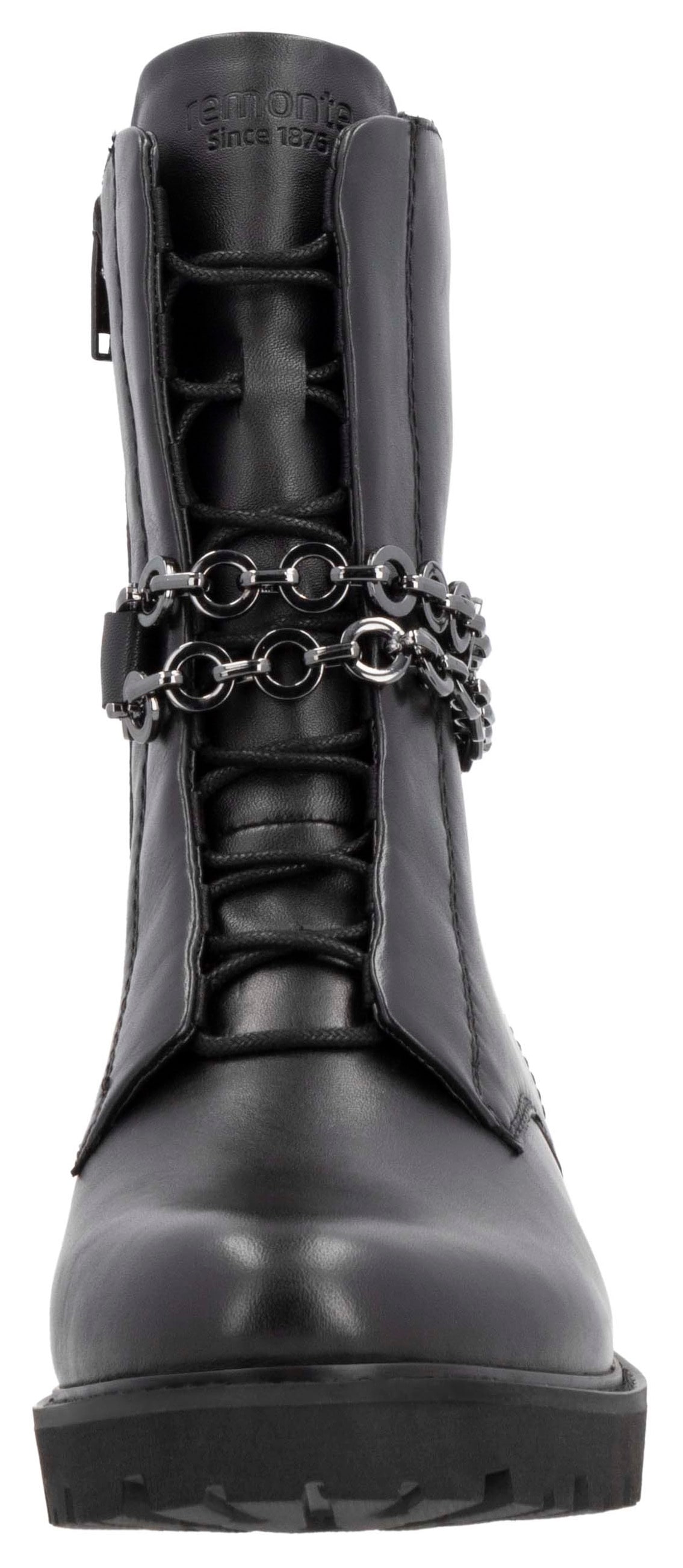 Remonte Stiefelette, Blockabsatz, Boots mit abnehmbarer Zierkette