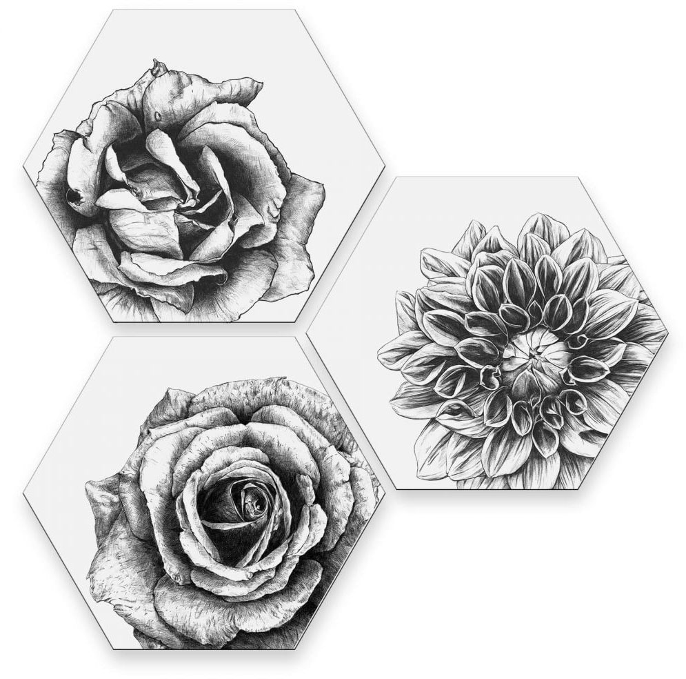 Bilder Collage »Blumen bestellen Raten auf 3 St.) Floral Deko«, Wall-Art Mehrteilige (Set,