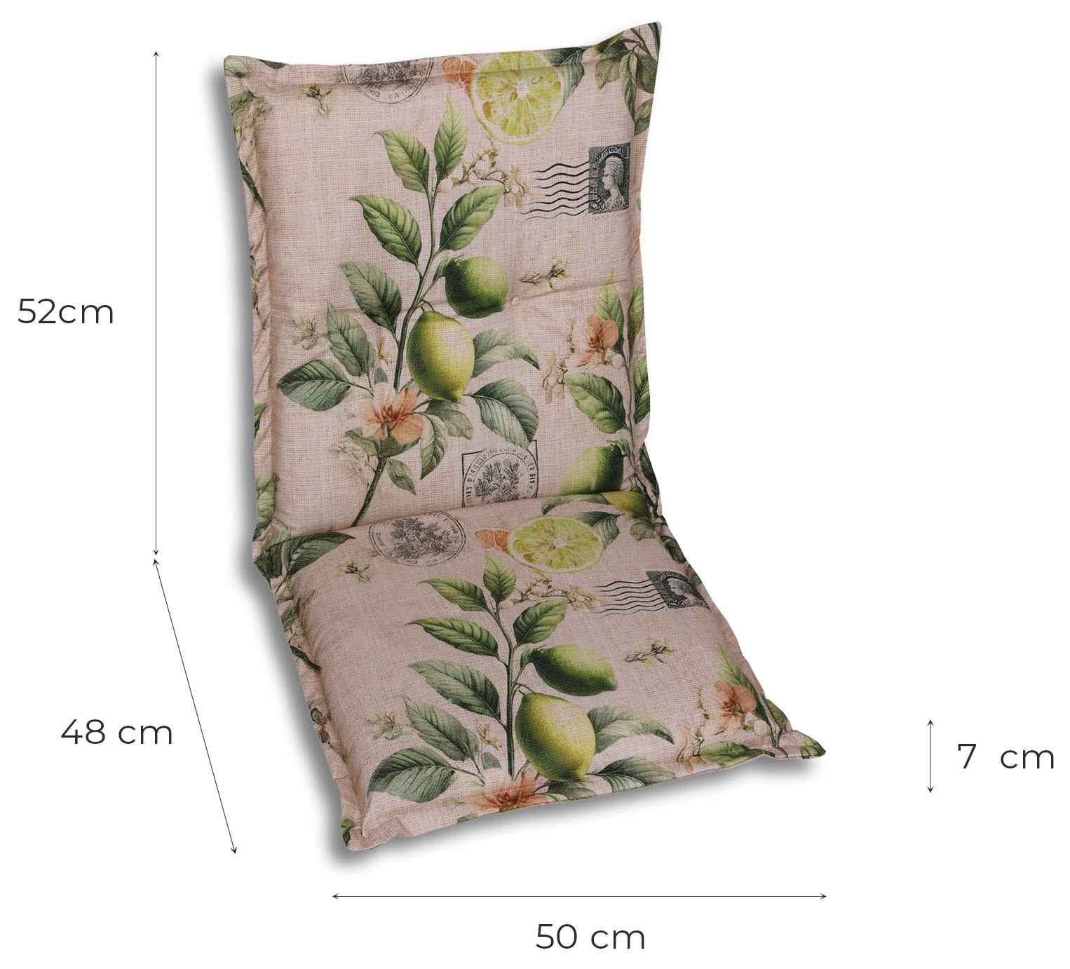 GO-DE Sesselauflage Lemon sand - Maße BxLxH ca.: 50 cm x 100 cm x 7 cm