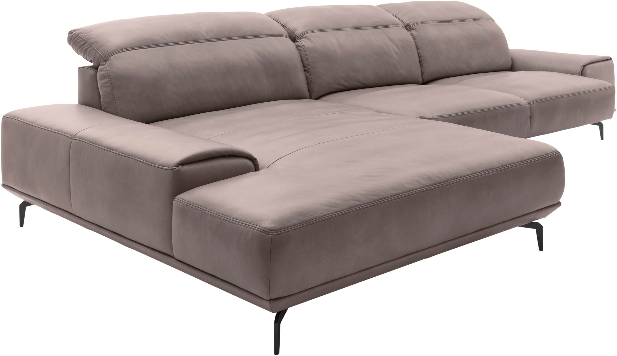 Musterring Wohnlandschaft »MR 2490«, Fuß Schwarz, Sitzhöhe 46cm, wahlweise mit Funktionen, Maße 342x207 cm