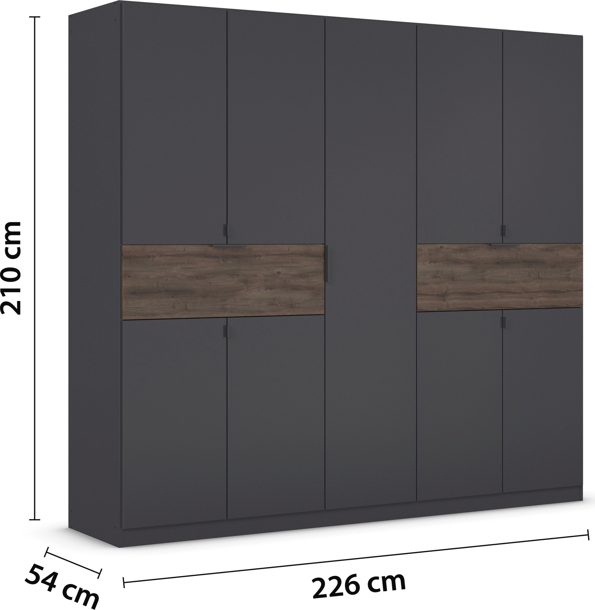 rauch Drehtürenschrank »Kleiderschrank Schrank Garderobe Wäscheschrank TICAO«, (Schubladen in der Höhe variabel positionierbar), mit 2 geräumigen Schubladen, viel Stauraum MADE IN GERMANY