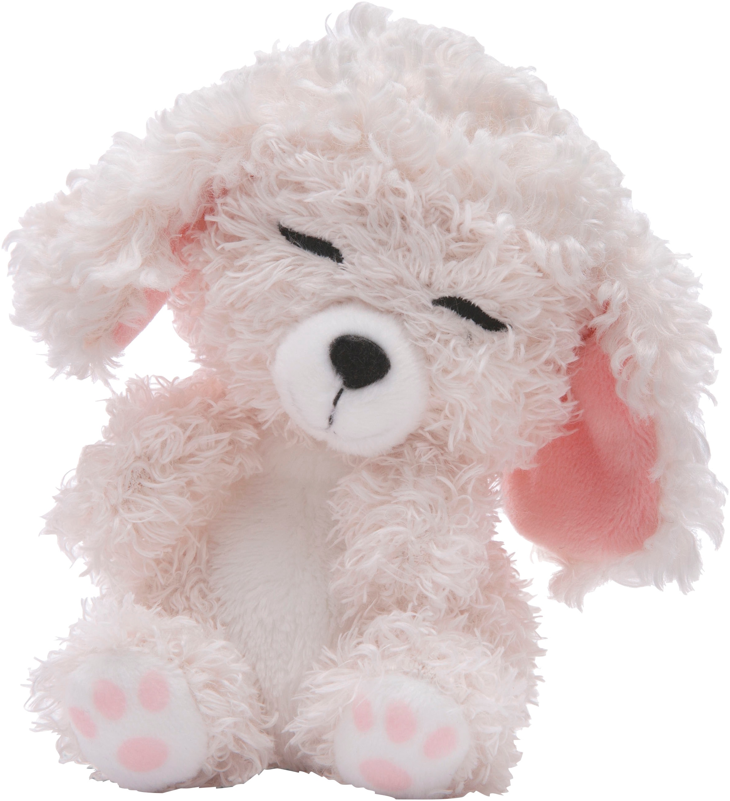 Nici Kuscheltier »Sleeping Pets, Hund Pudel, 12 cm«, im Körbchen, enthält recyceltes Material (Global Recycled Standard)