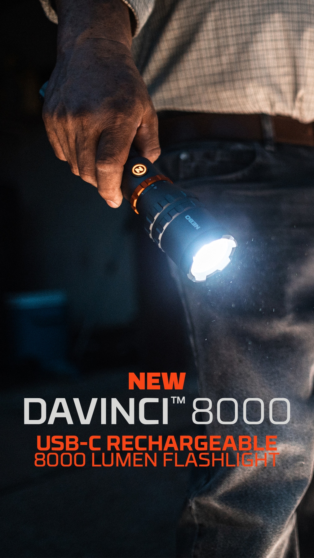 NEBO LED Taschenlampe »DAVINCI™ 8000«, wiederaufladbar, enorme Leuchtkraft, 4-fach Zoom, Powerbank-Funktion