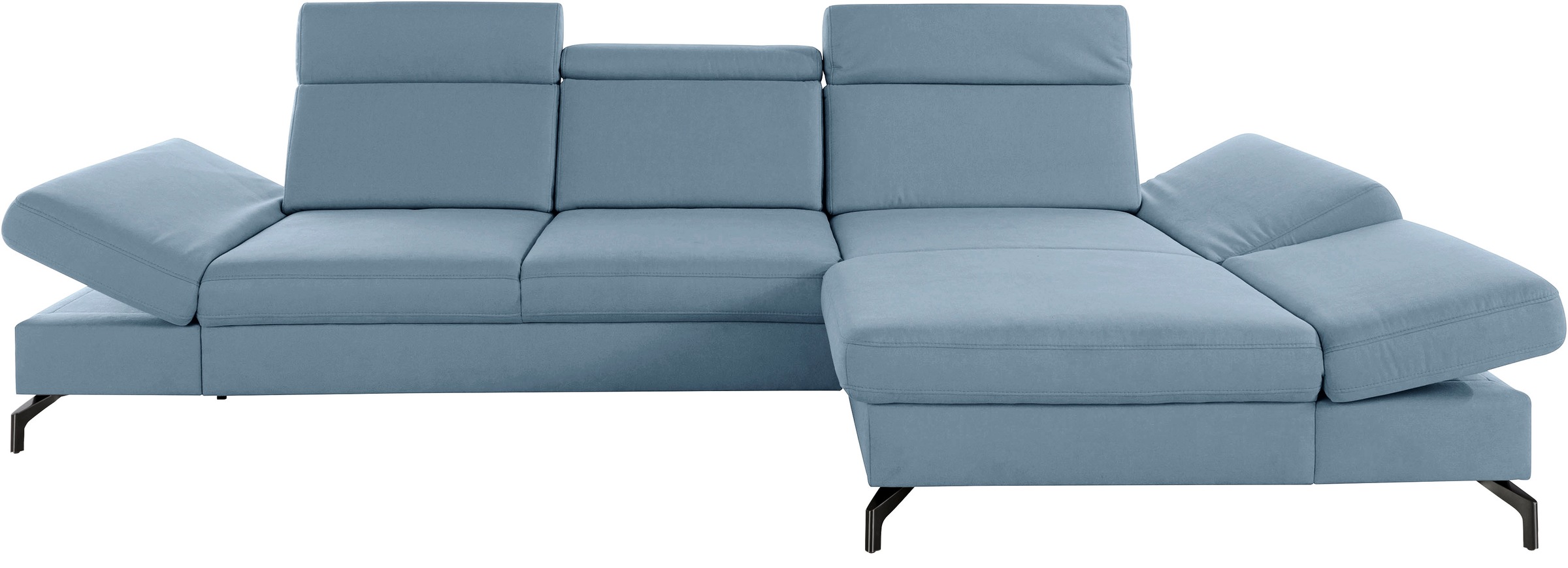 sit&more Ecksofa »Brisbane L-Form«, Fußhöhe 12 cm, inklusive Sitztiefen-, Armteil- und Kopfteilverstellung