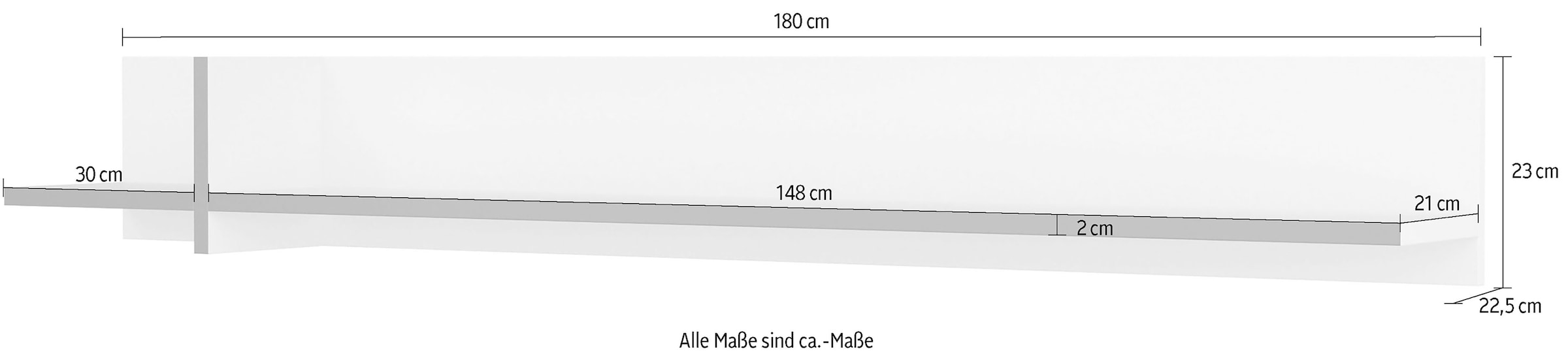 INOSIGN Wandboard »Cross,Breite 180 cm, moderne Wandregal«, Hängeregal mit viel Stauraum