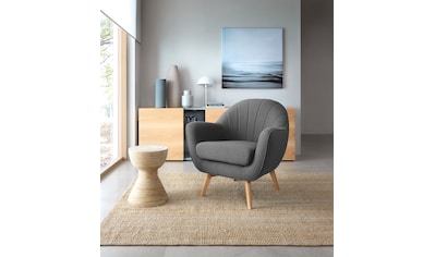 TRENDMANUFAKTUR Sessel »Fuelta«, mit auffälligem Nahtbild und schönen Füßen aus Holz kaufen