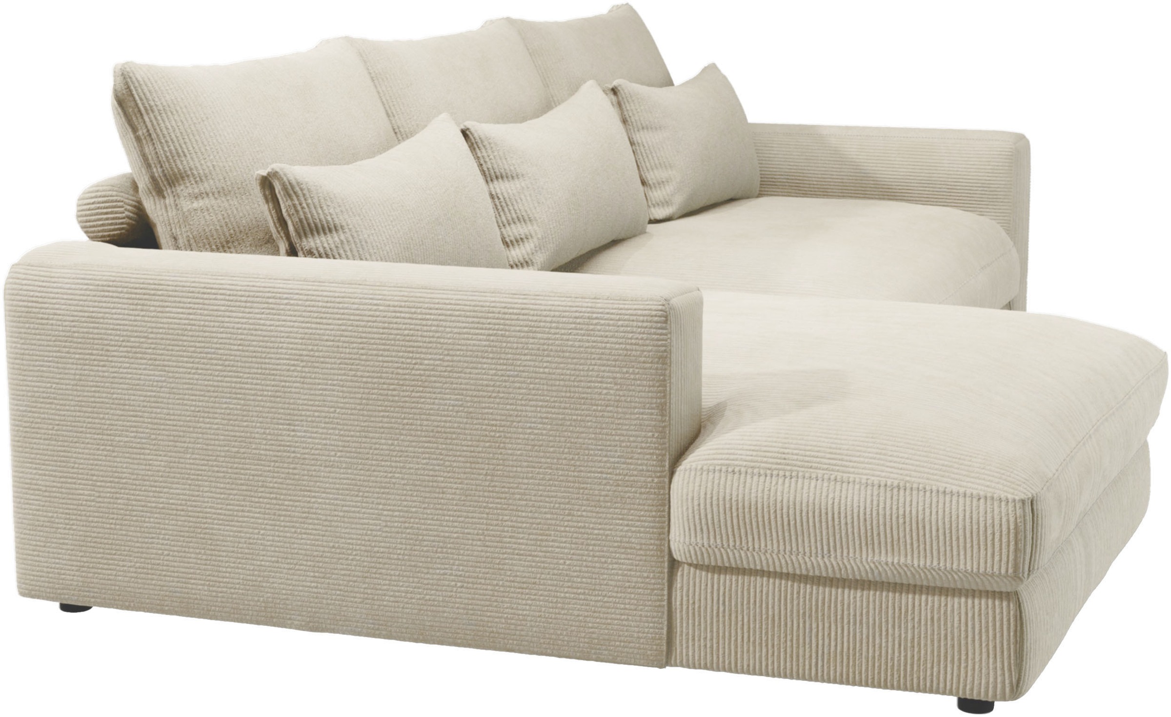 Home affaire Ecksofa »Darwin, viele Kissen, extra tiefe Sitzfläche, 271/89/171 (B(H/T)«, gemütlich und weich, L-Form, mit extra softem Sitzkomfort, Cord