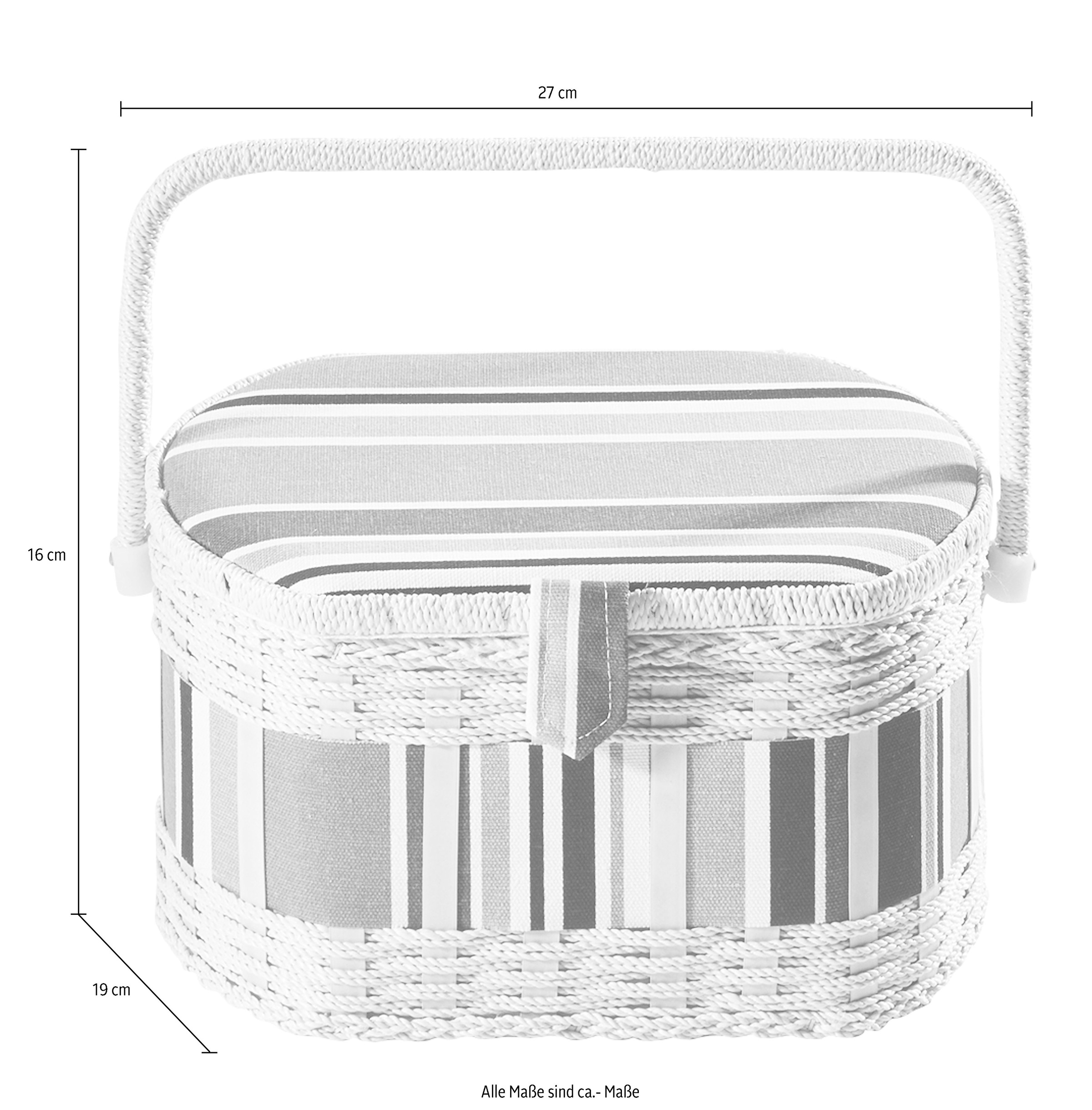 locker Nähkorb, mit Streifenmuster und Garantie Organisationseinsatz 3 XXL mit Jahren | online herausnehmbarem kaufen