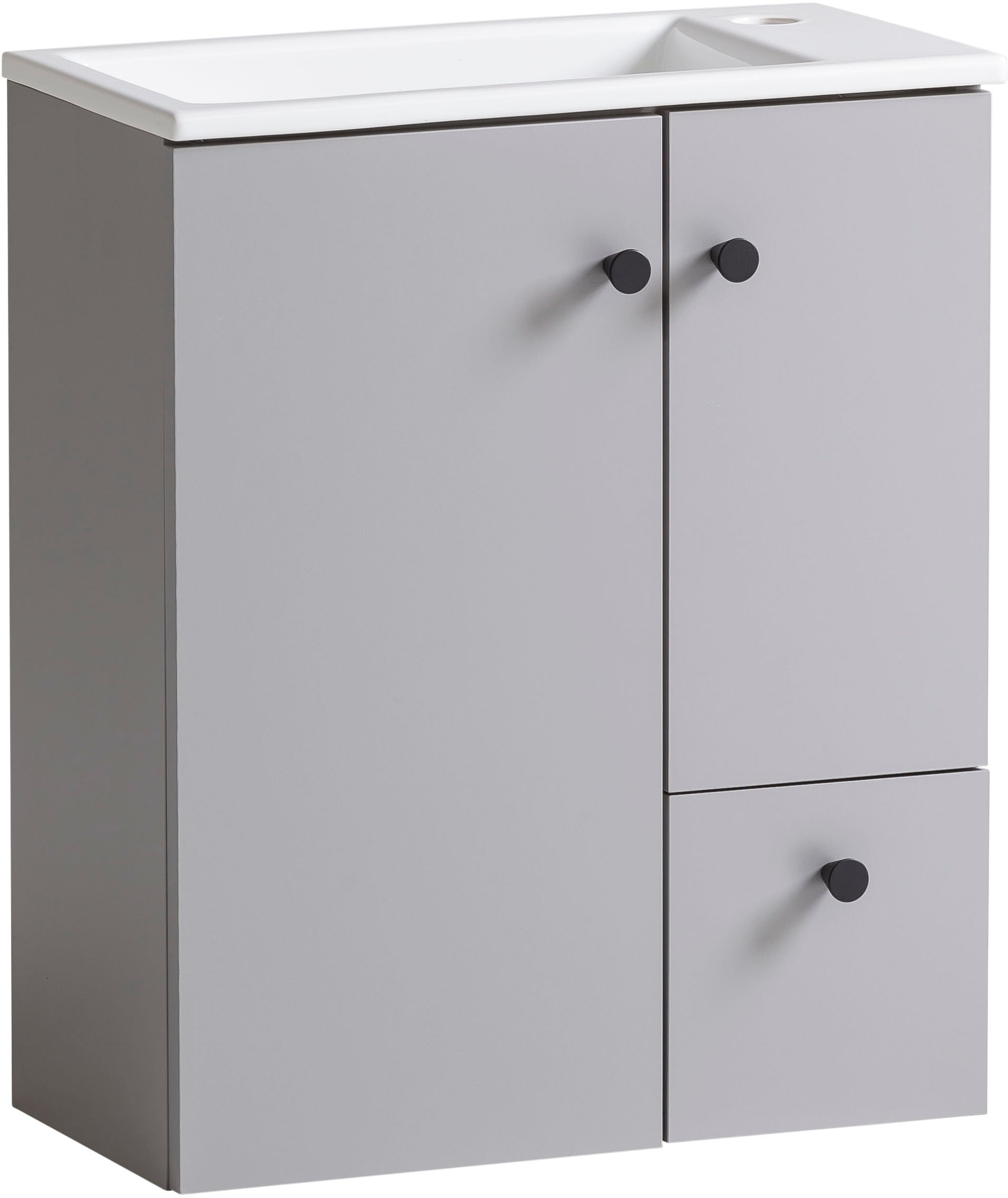 welltime Waschtisch »Balto, Breite 50 cm«, Keramikbecken, Griffe aus Metall