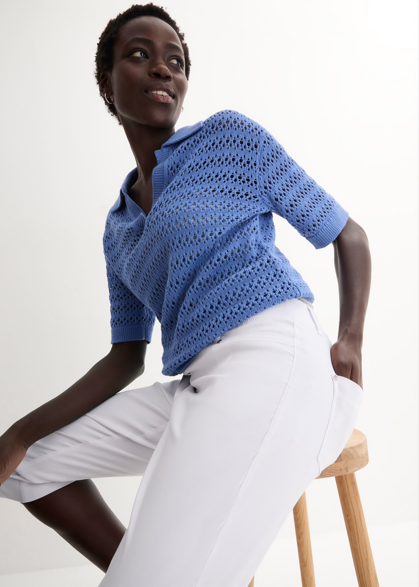 bonprix Caprihose  aus überwiegend Viskose, mit Elasthan-Anteil, figurnahe Passform