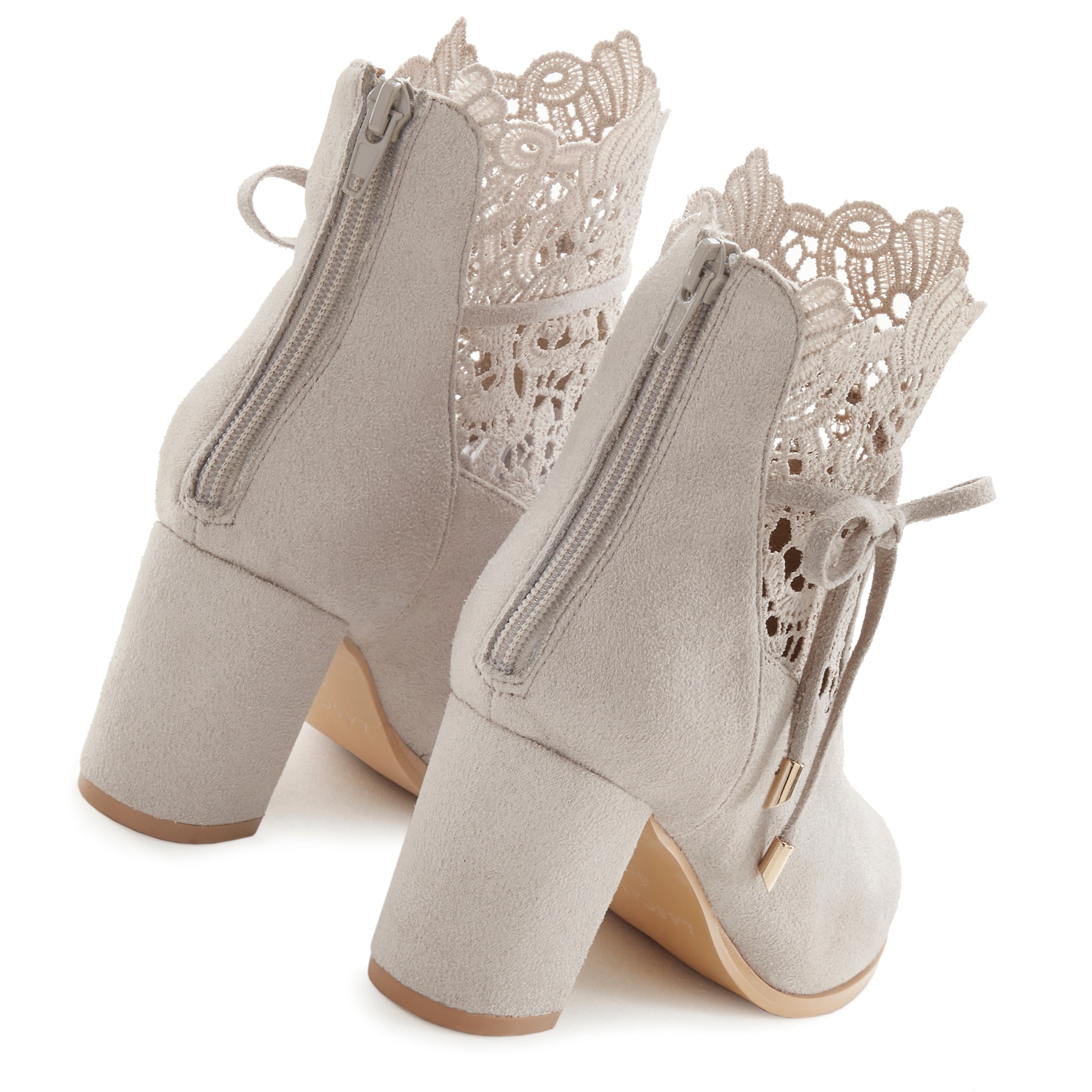 LASCANA High-Heel-Stiefelette, mit modischer Spitze und bequemen Blockabsatz, Ankle Boot, Stiefel