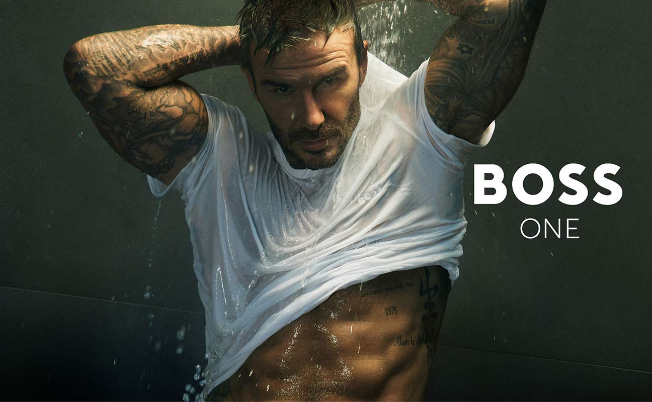 BOSS T-Shirt »Rundhals BOSS ONE x David Beckham«, (Packung, 3 tlg., 3er-Pack), mit dezentem BOSS Logo-Print