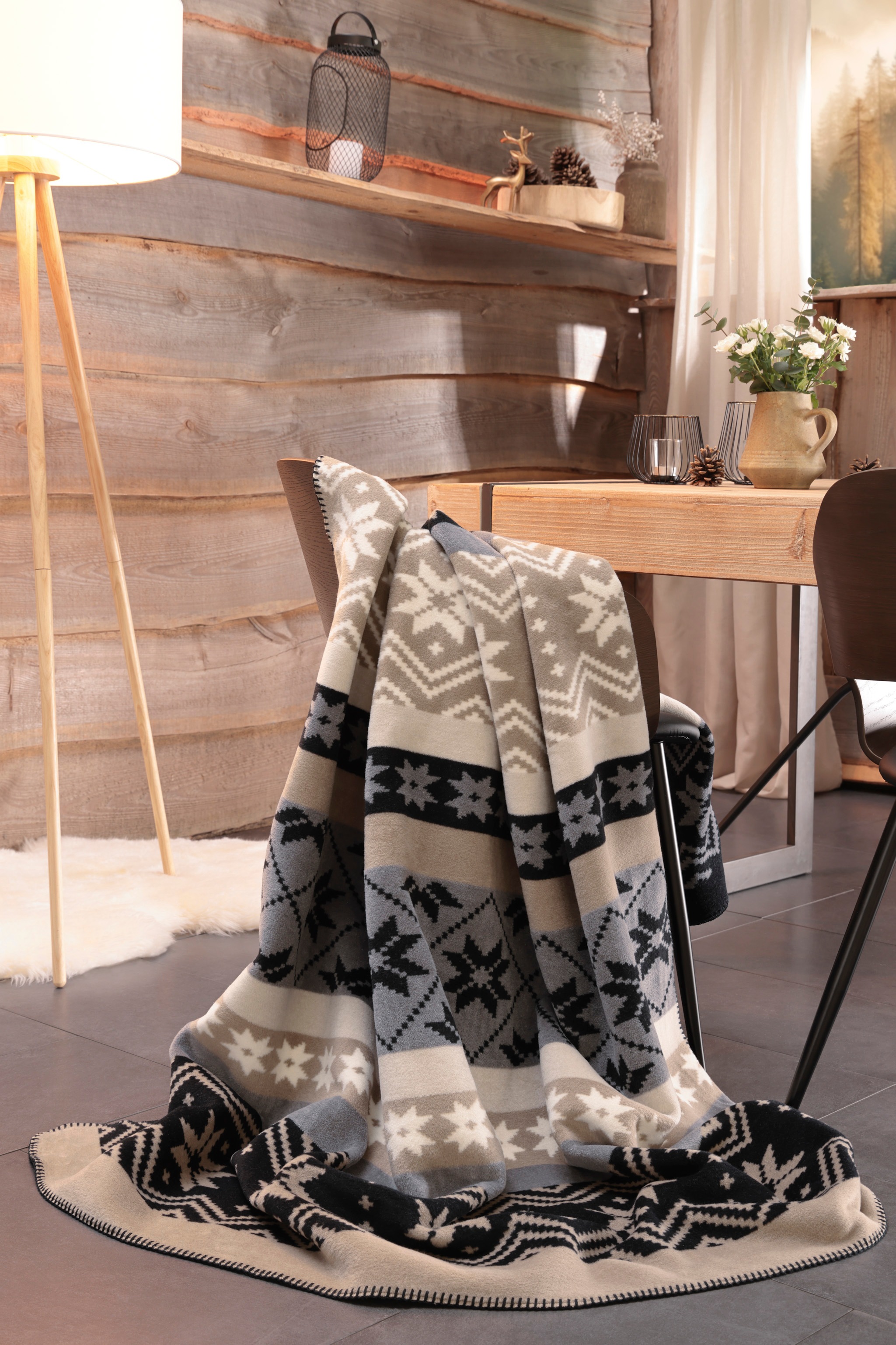 Biederlack Wohndecke »Winter Braid«, mit Zierstich