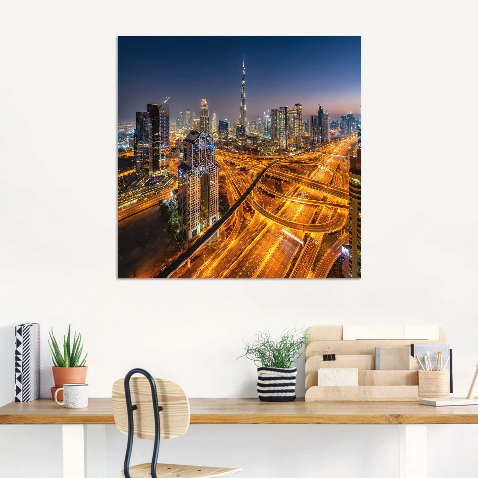 Dubai«, von verschied. Wandbild auf Wandaufkleber Outdoorbild, Artland Bilder Asien, in (1 Alubild, »Skyline St.), Raten Größen bestellen als