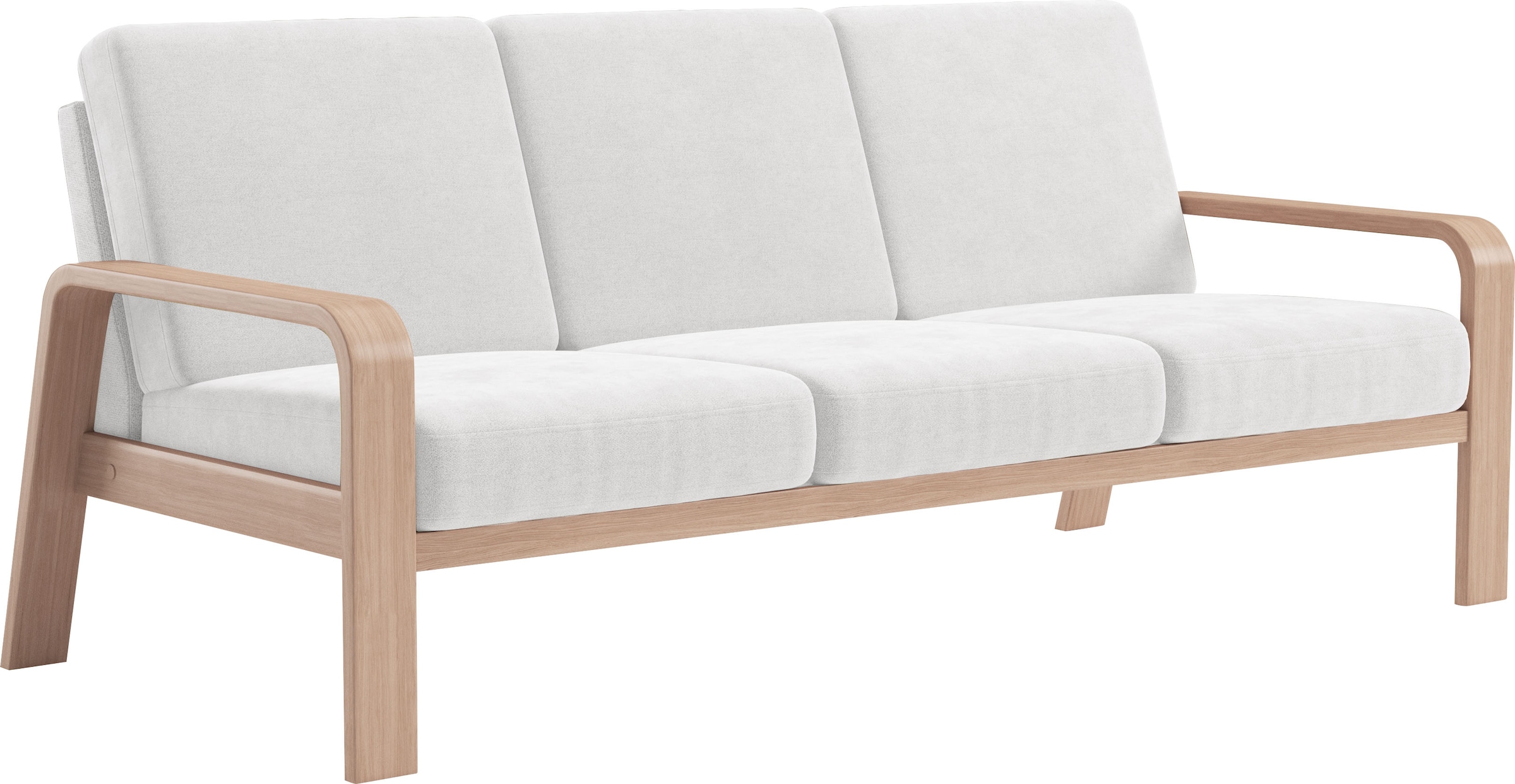 sit&more 3-Sitzer »Kolding«, Armlehnen aus Buchenholz in natur, verschiedene Bezüge und Farben