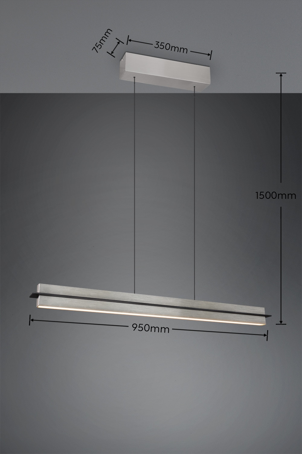 TRIO Leuchten LED Pendelleuchte »EMERSON, LED Hängeleuchte höhenverstellbar, 4-Stufen Touch Dimmer« LED-Board 1 Stk. Farbwechsler | warmweiß - kaltweiß Lichtfarbe einstellbar 2700-5000K warm- bis kaltweiß, Höhe max 150 cm