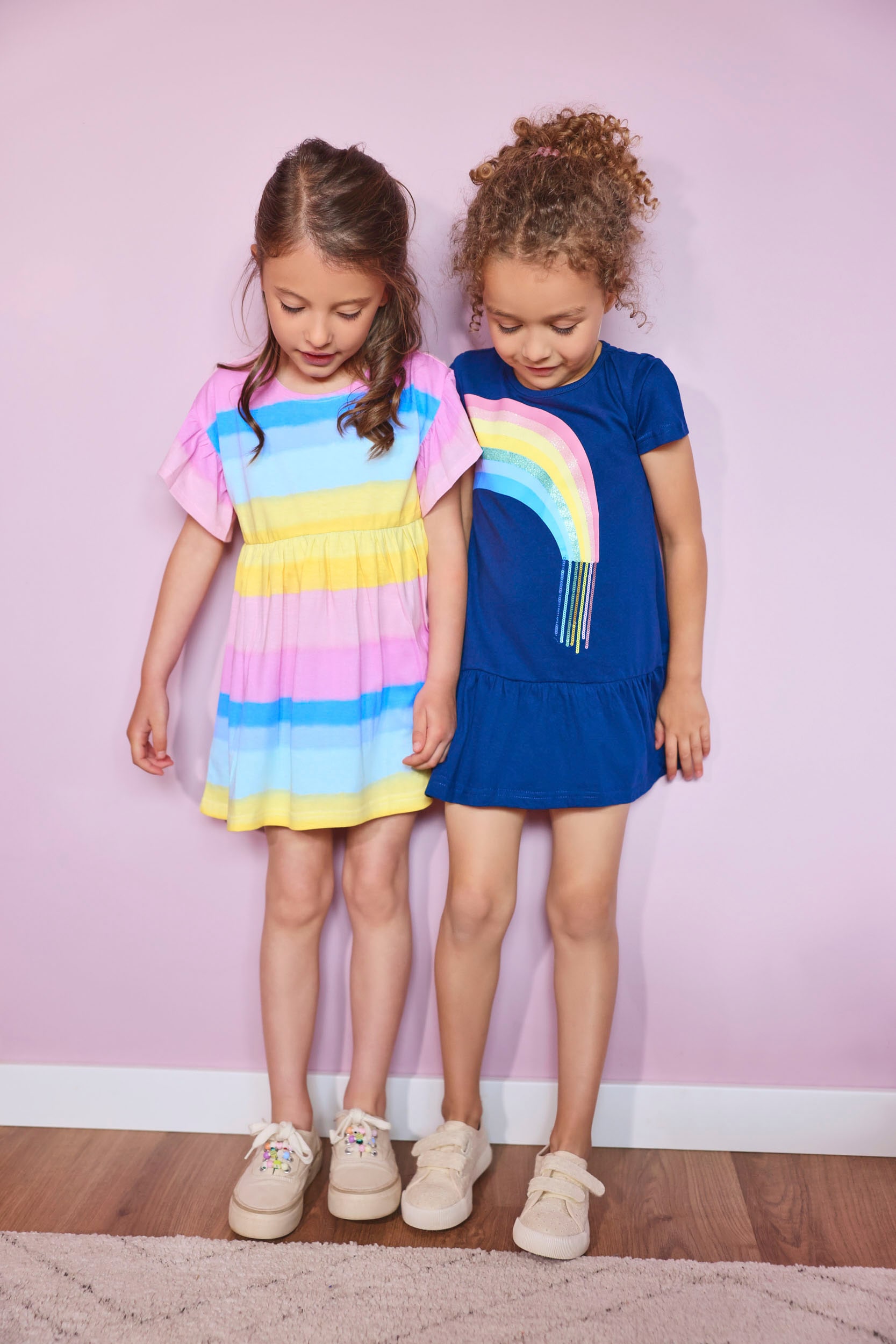 Blue Seven Jerseykleid 1 tlg. tlg. mit großem Frontmotiv  mit Pailletten