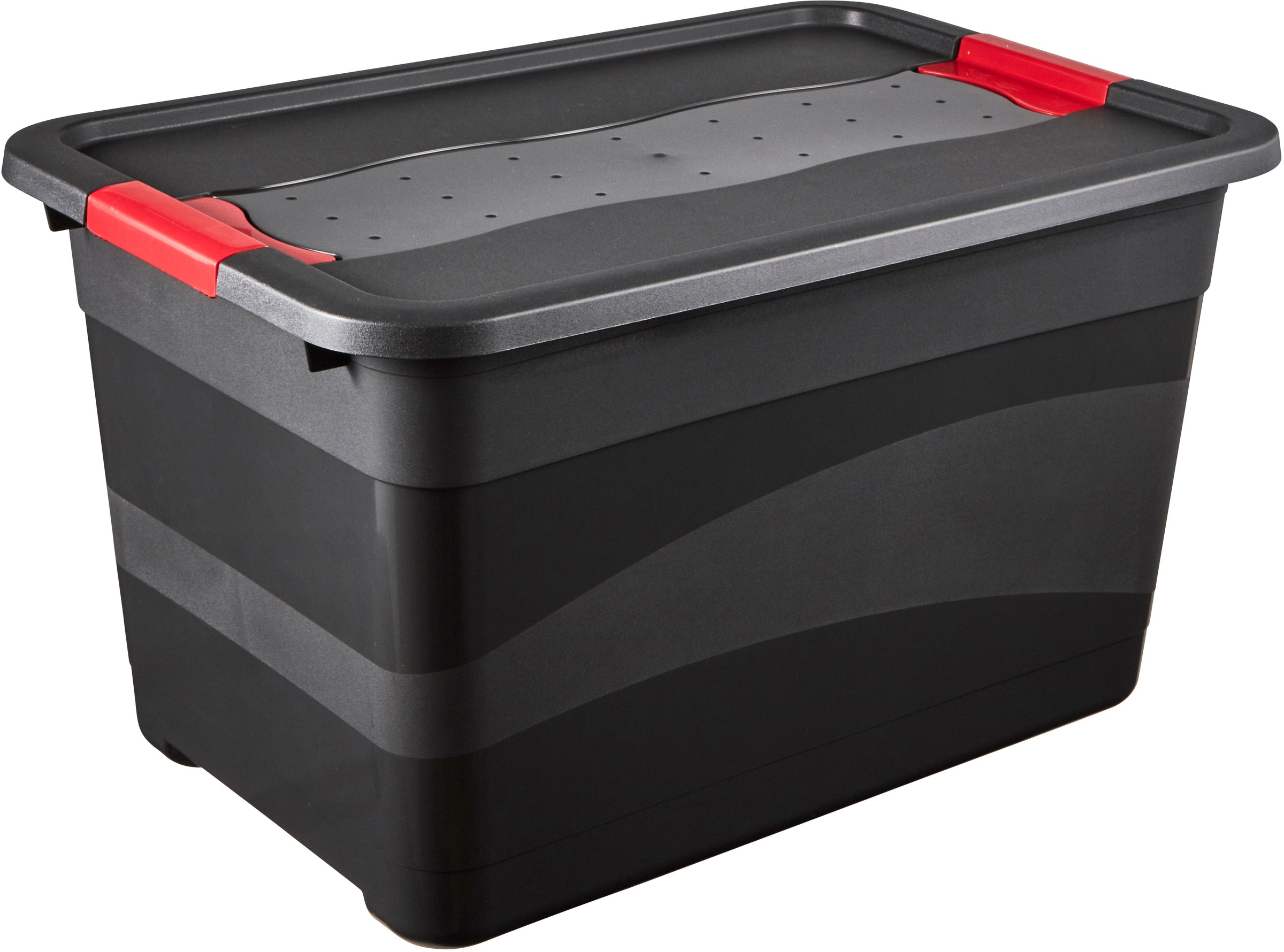 keeeper Transportbehälter »eckhart, 5er Set Transporbox, 52 L, 59,5 x 39,5 x 34 cm« 39,5 cm breit 34 cm hoch 59,5 cm lang Set, 5 Stk. tlg. seitl. Clips, Griffe am Boden, stoßfeste Seitenwände, robuster Deckel