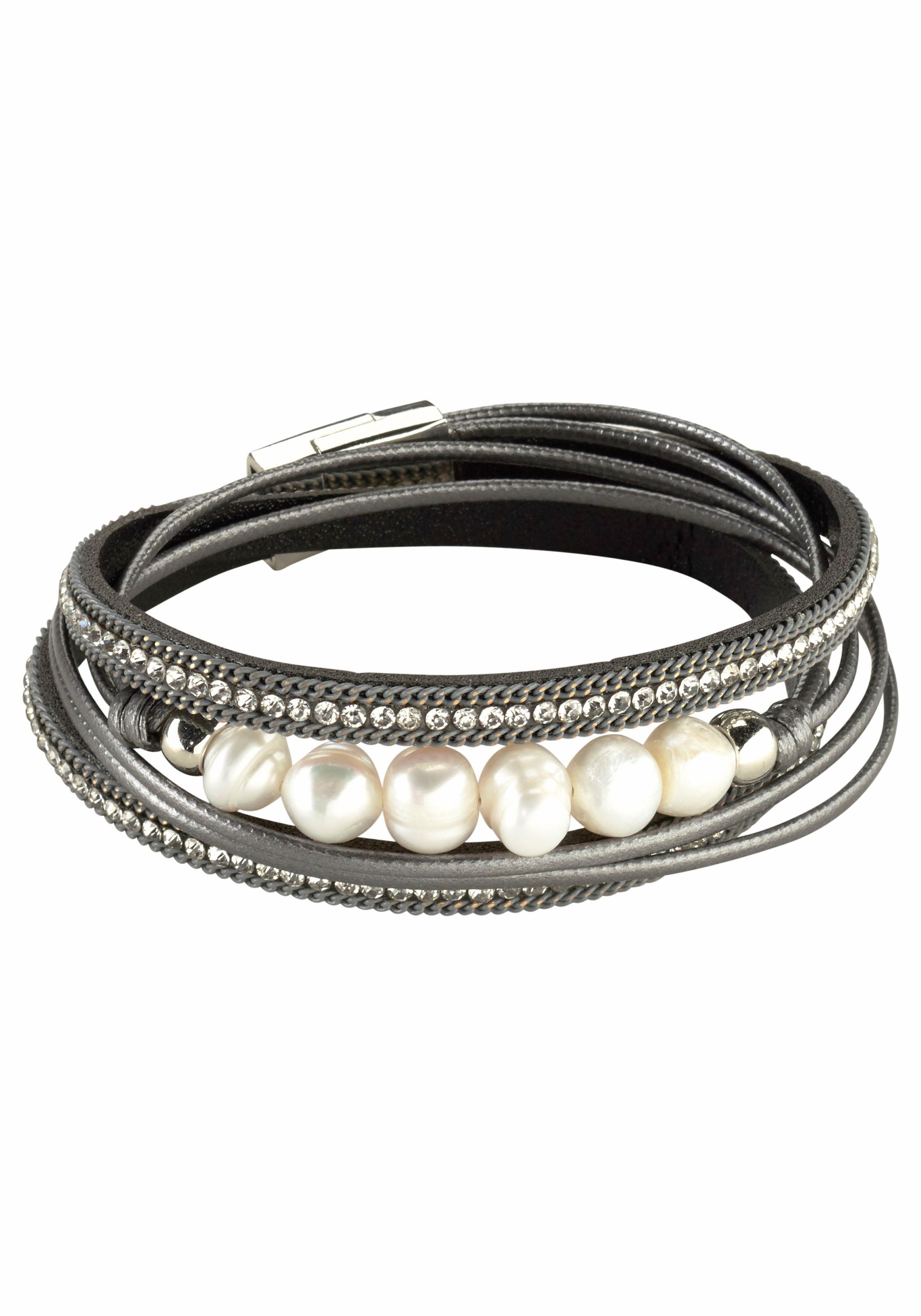 Firetti Armband "zum Wickeln, trendy" mit Strassstein - mit Wachsperle