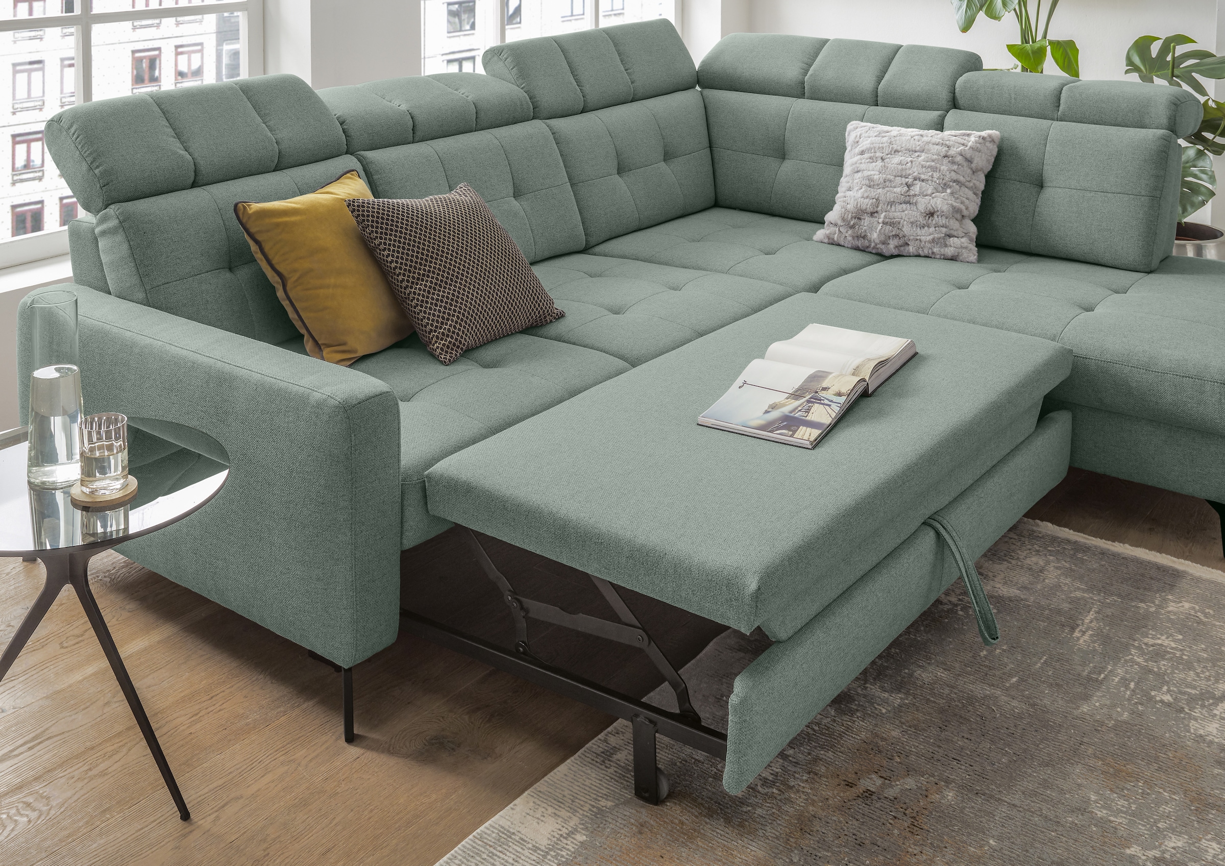 Musterring Ecksofa »MR 4615«, mit Kopf- und Rückenverstellung, Metallfuß schwarz, Maße 272 x 214 cm