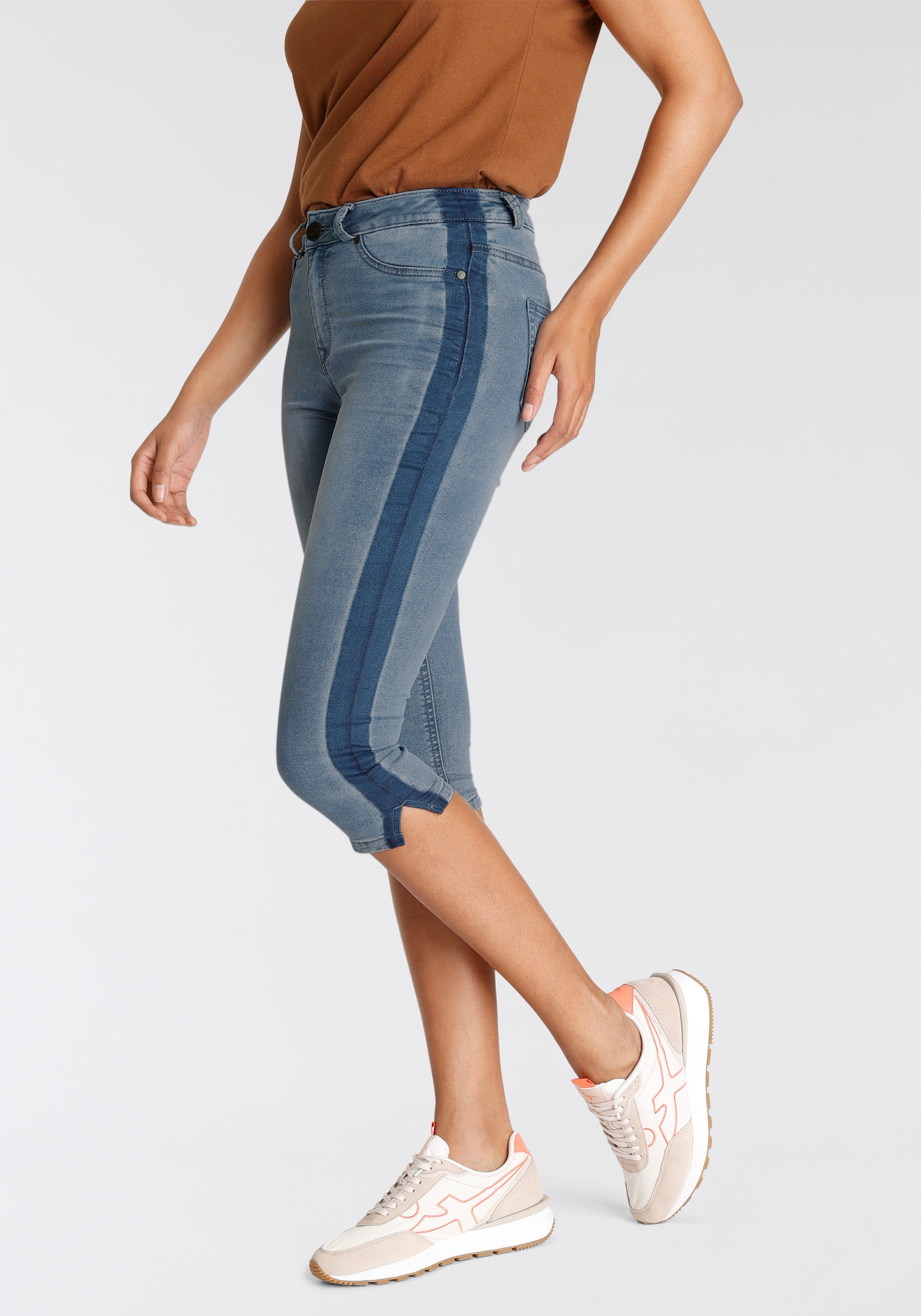 Arizona Caprijeans »Ultra Stretch«, High Waist mit seitlichem Streifen