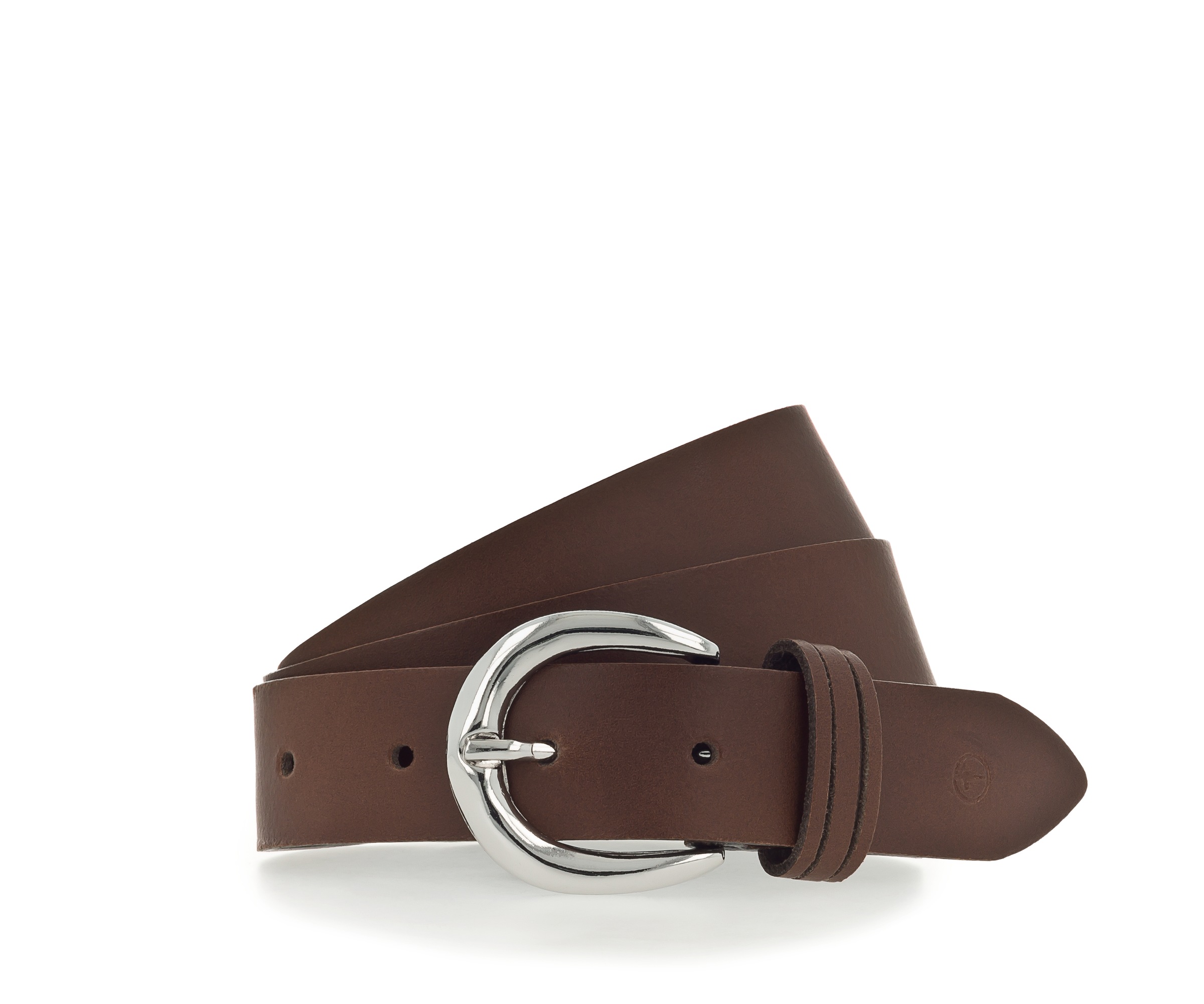 Tamaris Ledergürtel ""Clara Silver"" mit glänzender silberfarbener Schließe, unifarben, 3 cm breit