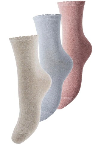 pieces Socken »PCSEBBY GLITTER LONG 3-PACK SOCKS NOOS«, (Set, 3 Paar), mit gerippten... kaufen