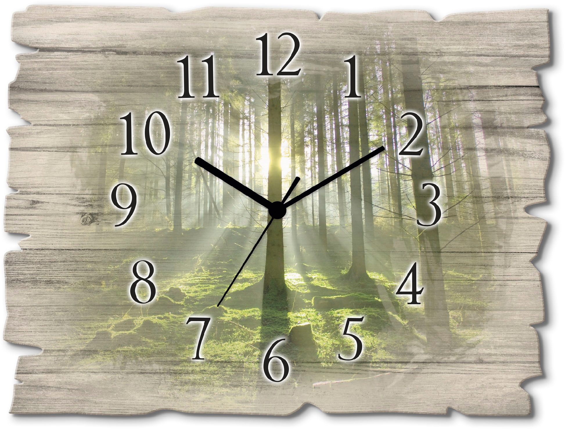 Artland Wanduhr "Wald im Gegenlicht" wahlweise mit Quarz- oder Funkuhrwerk, lautlos ohne Tickgeräusche