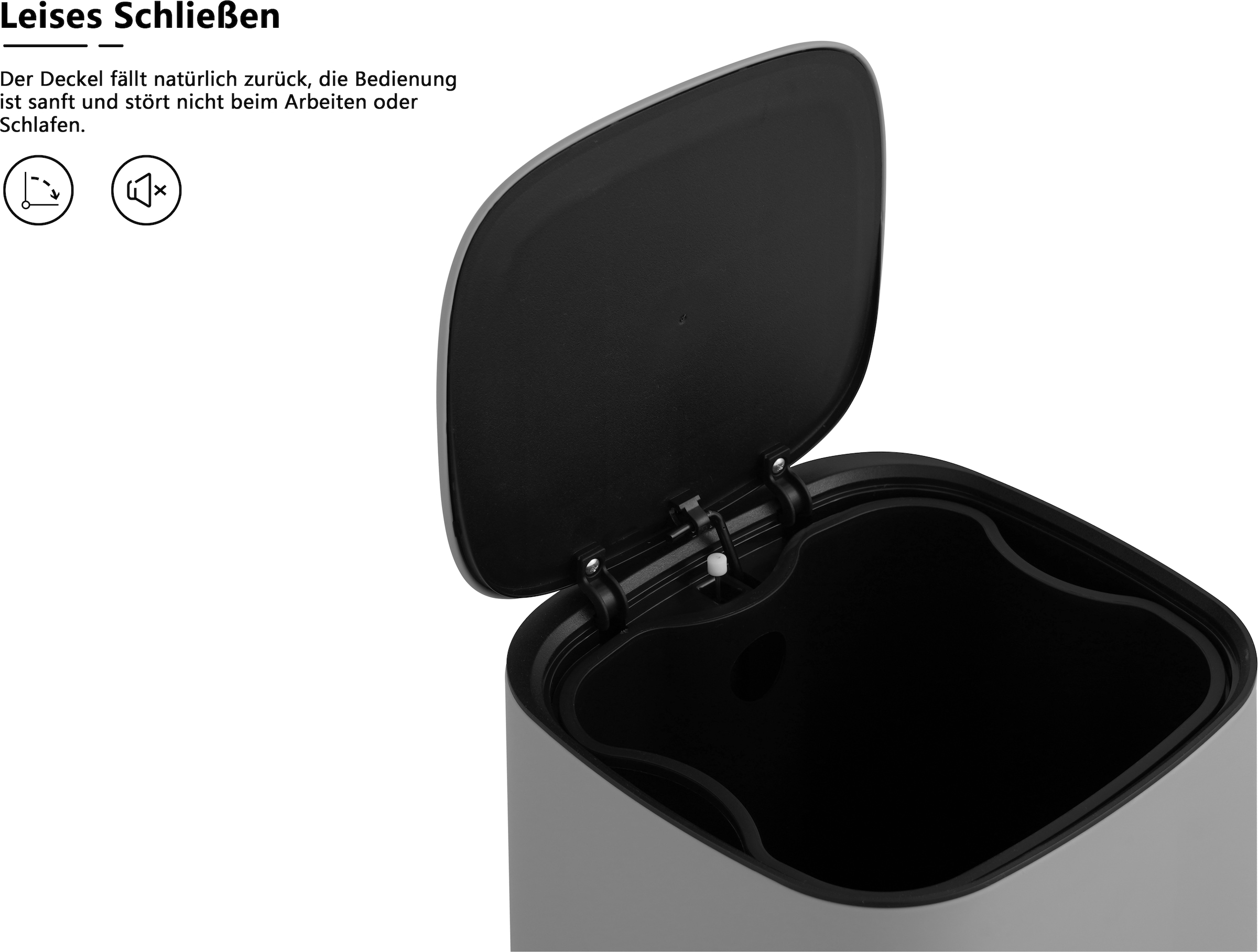OTTO home Mülleimer »Keenna, Soft Close, mit verstecktem Griff« 1 Behälter Treteimer für Küche oder Bad, Abfalleimer mit Deckel