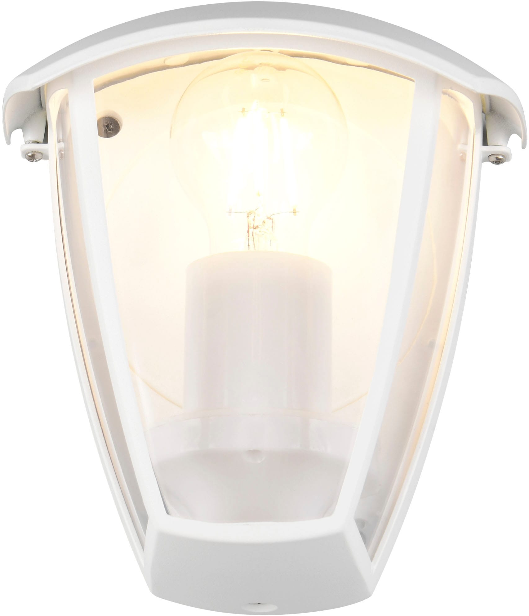 TRIO Leuchten Außen-Wandleuchte »VENTA, Outdoor Hauswand Fassadenbeleuchtung, exkl 1x E27 max 10W, IP44« E27 1 Stk. warmweiß - kaltweiß Wandlampe Garten Terrasse, Aluminium mit Kunststoff Schirm transparent