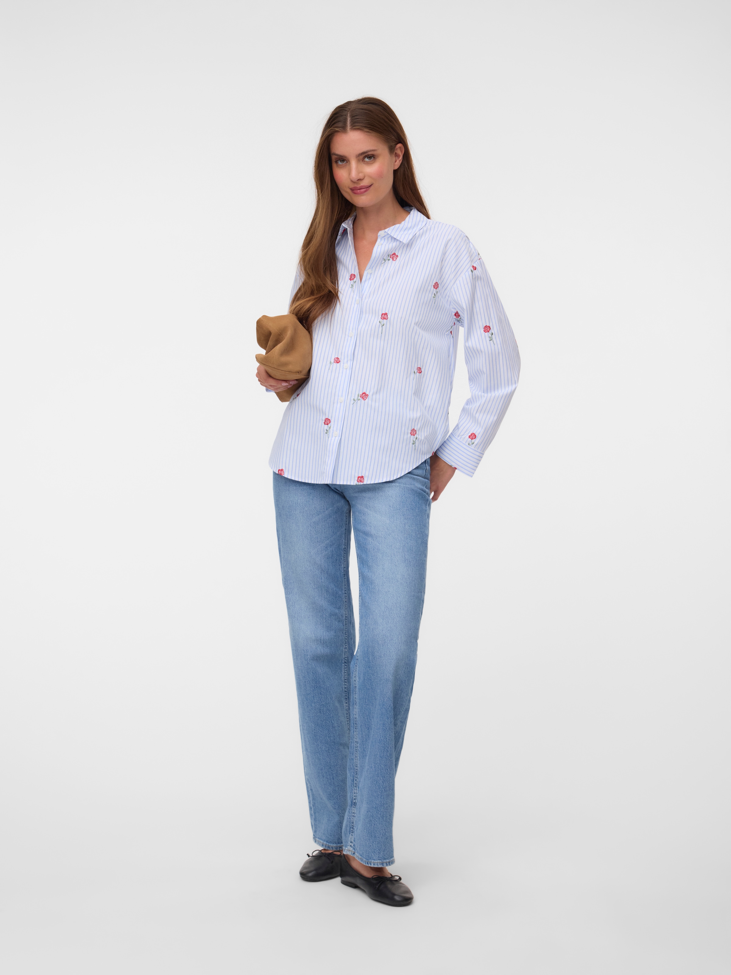 Vero Moda Hemdbluse »VMTIRA LS SHIRT WVN« Materialmix