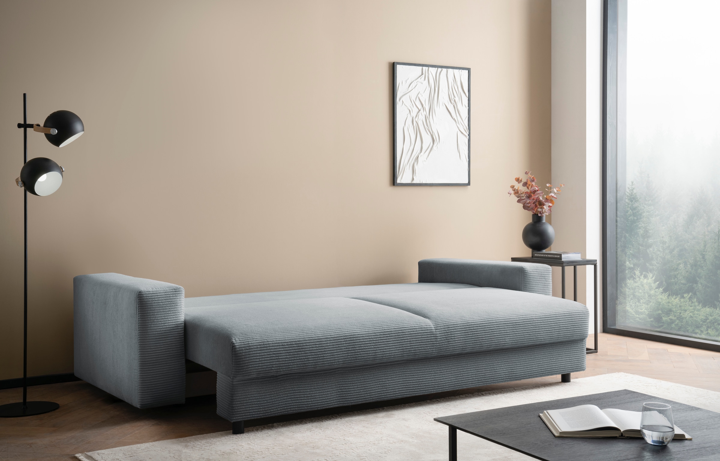 LeGer Home by Lena Gercke Schlafsofa »Imoga, Polster mit Schlaffunktion, 3-Sitzer Sofa, Couch mit Bettkasten«, in modernen Farben und Stoffen, Bettfunktion, Liegefläche: 200x150 cm