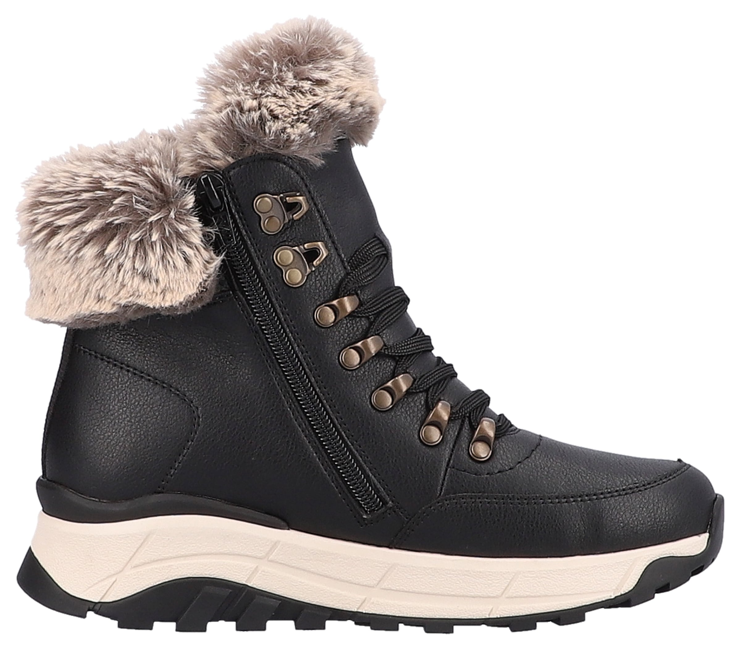 RIEKER Sport Winterboots, Hightop Sneaker, Schnürboots, Winterschuh mit Lammwollfutter
