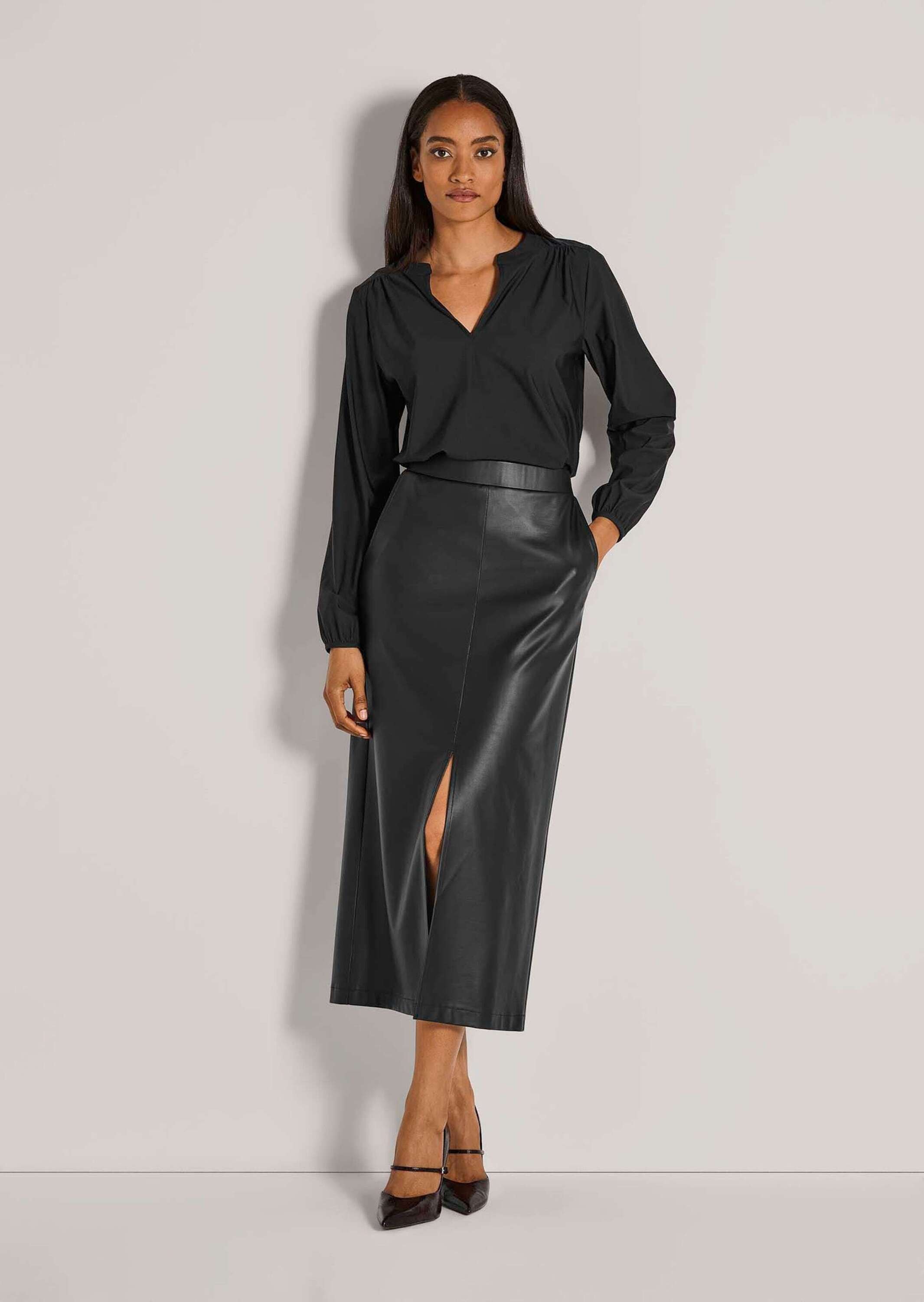 MADELEINE Midirock »Lederrock Eleganter Rock aus Leder-Imitat«