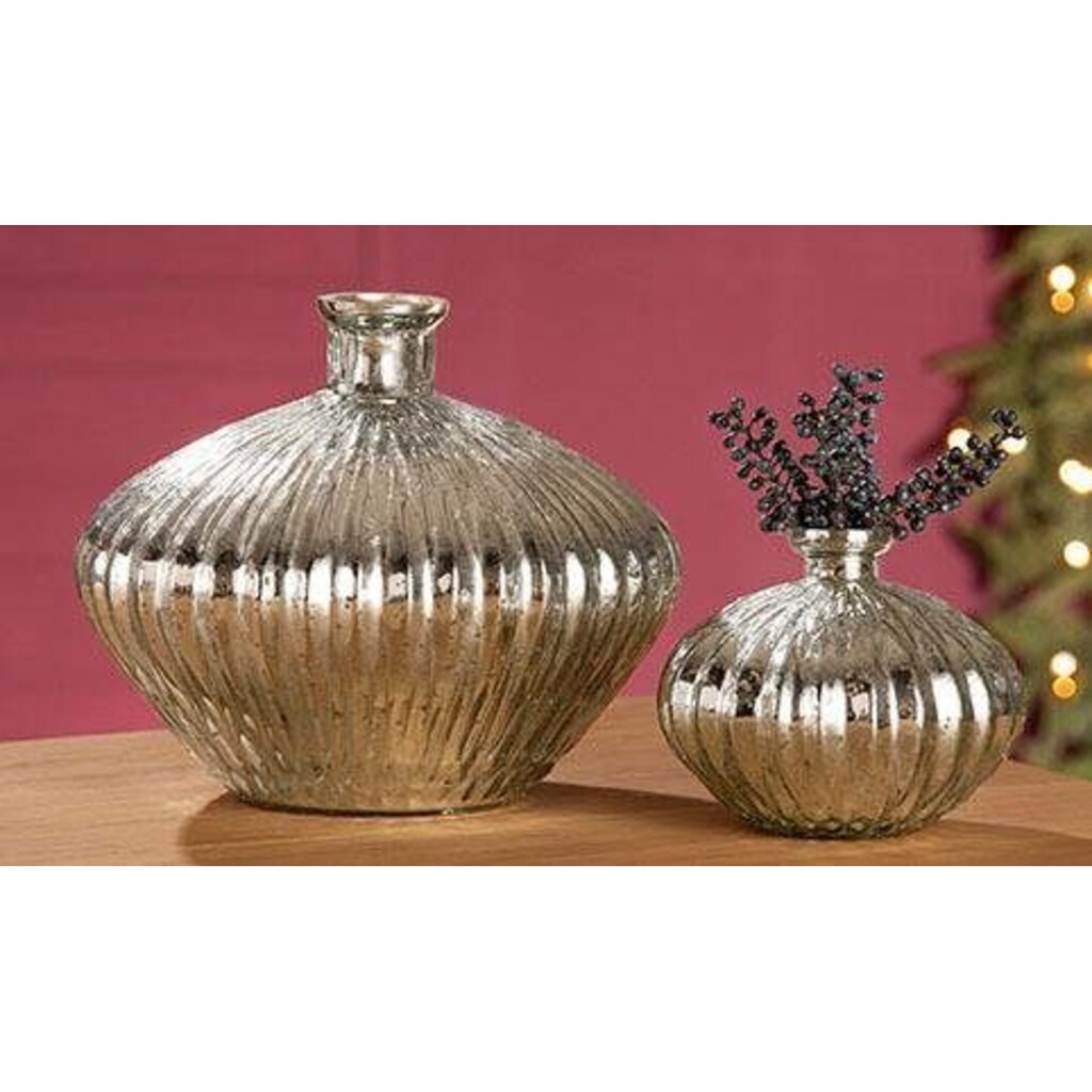 GILDE Tischvase »Plata«, Glas Ovale Vase