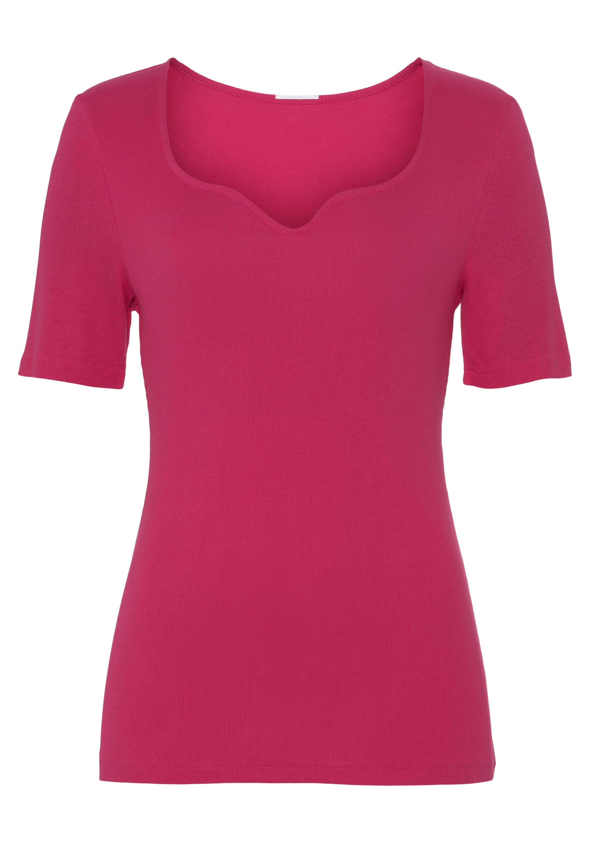Vivance T-Shirt, (2er-Pack), mit herzförmigen Dekolleté
