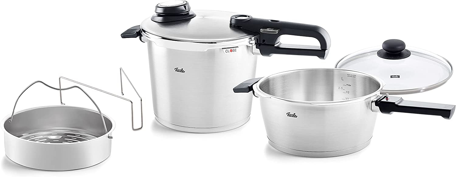 Fissler Schnellkochtopf "Fissler Vitavit premium Schnellkochtopf-Set, 5-teilig" 5 Stk. tlg. Edelstahl 18/10