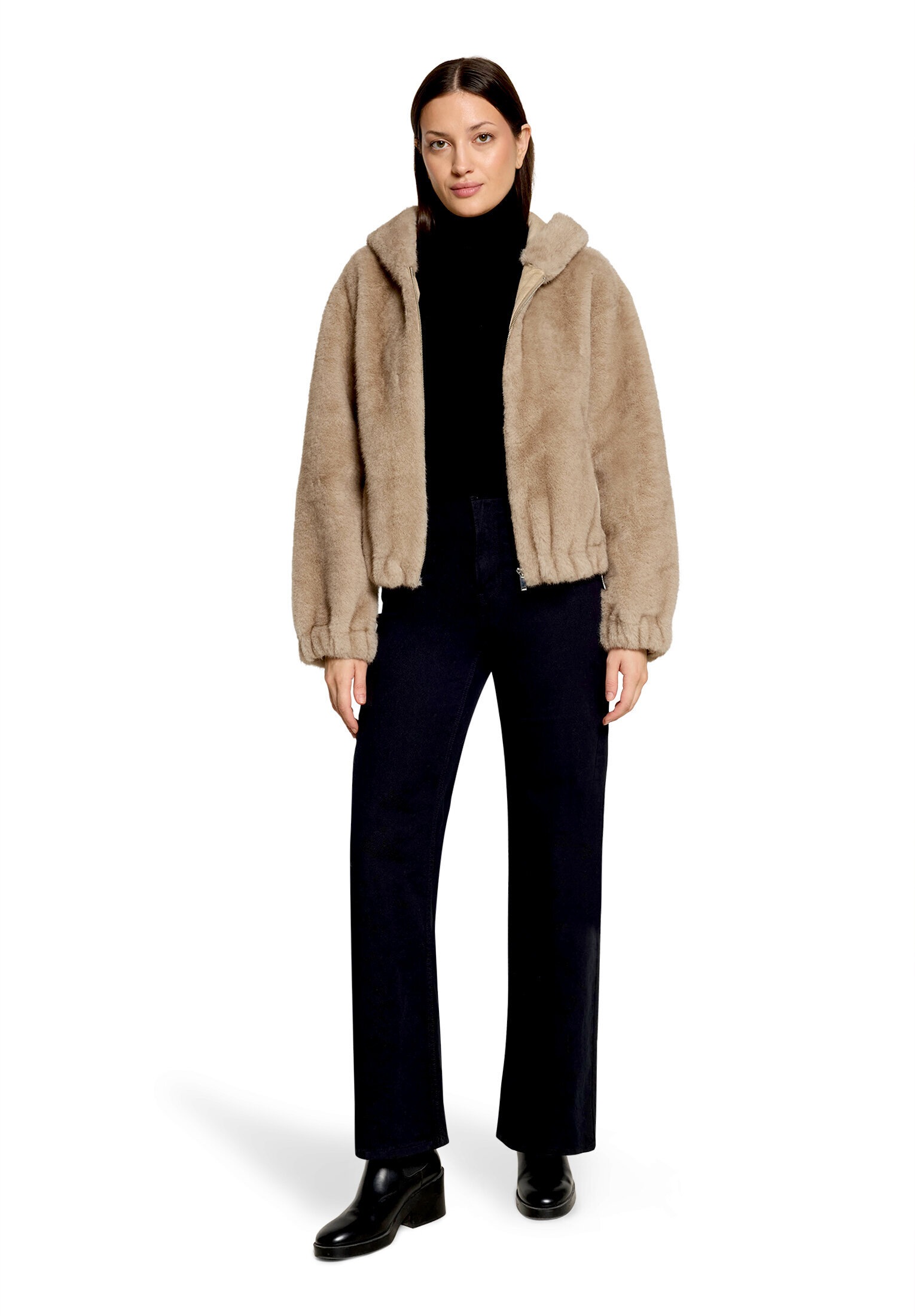 Gil Bret Plüschjacke »Plüschjacke mit Kapuze«