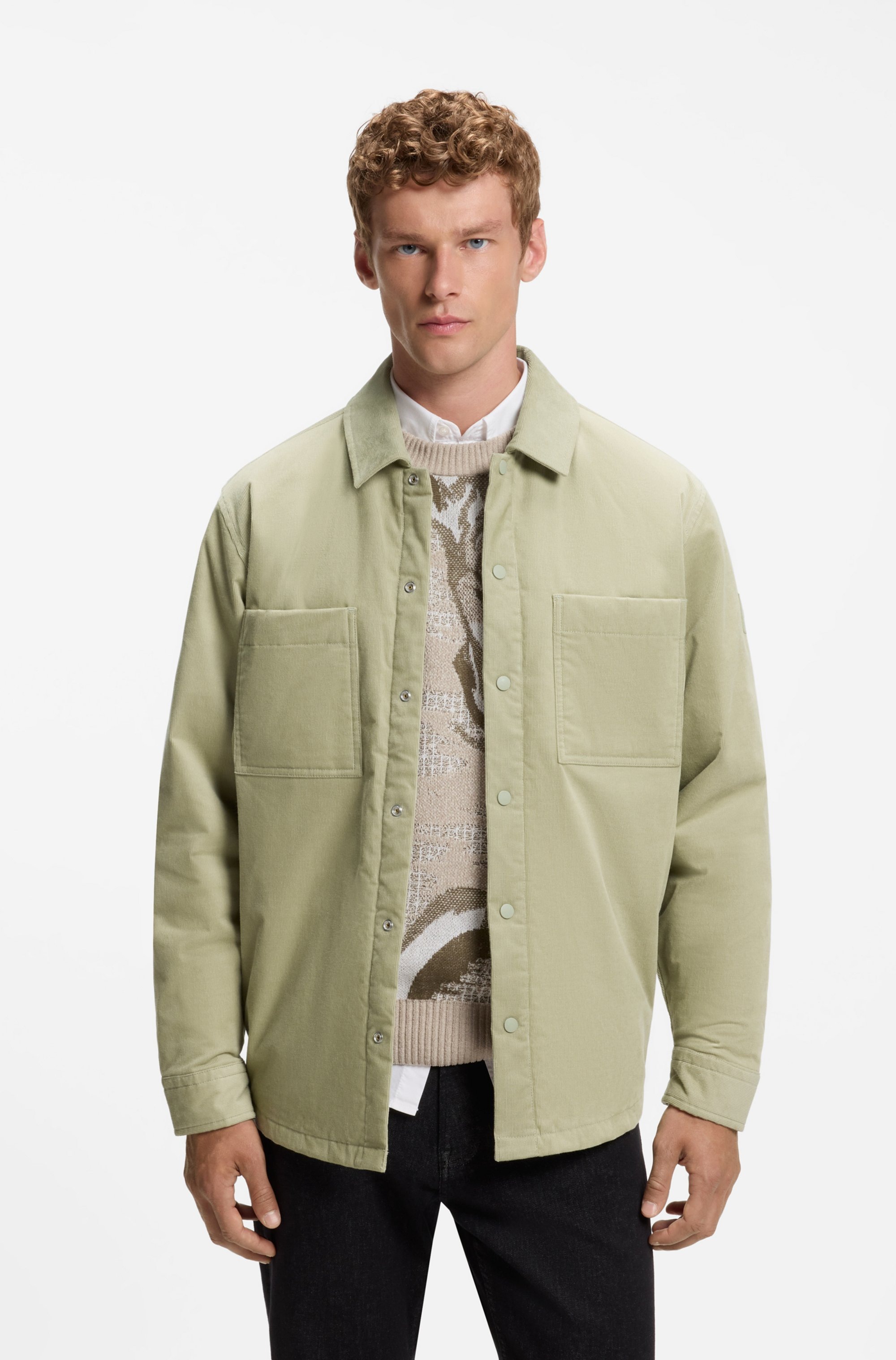 BOSS ORANGE Hemdjacke »Locky« leicht gepolstert, Oversize Fit
