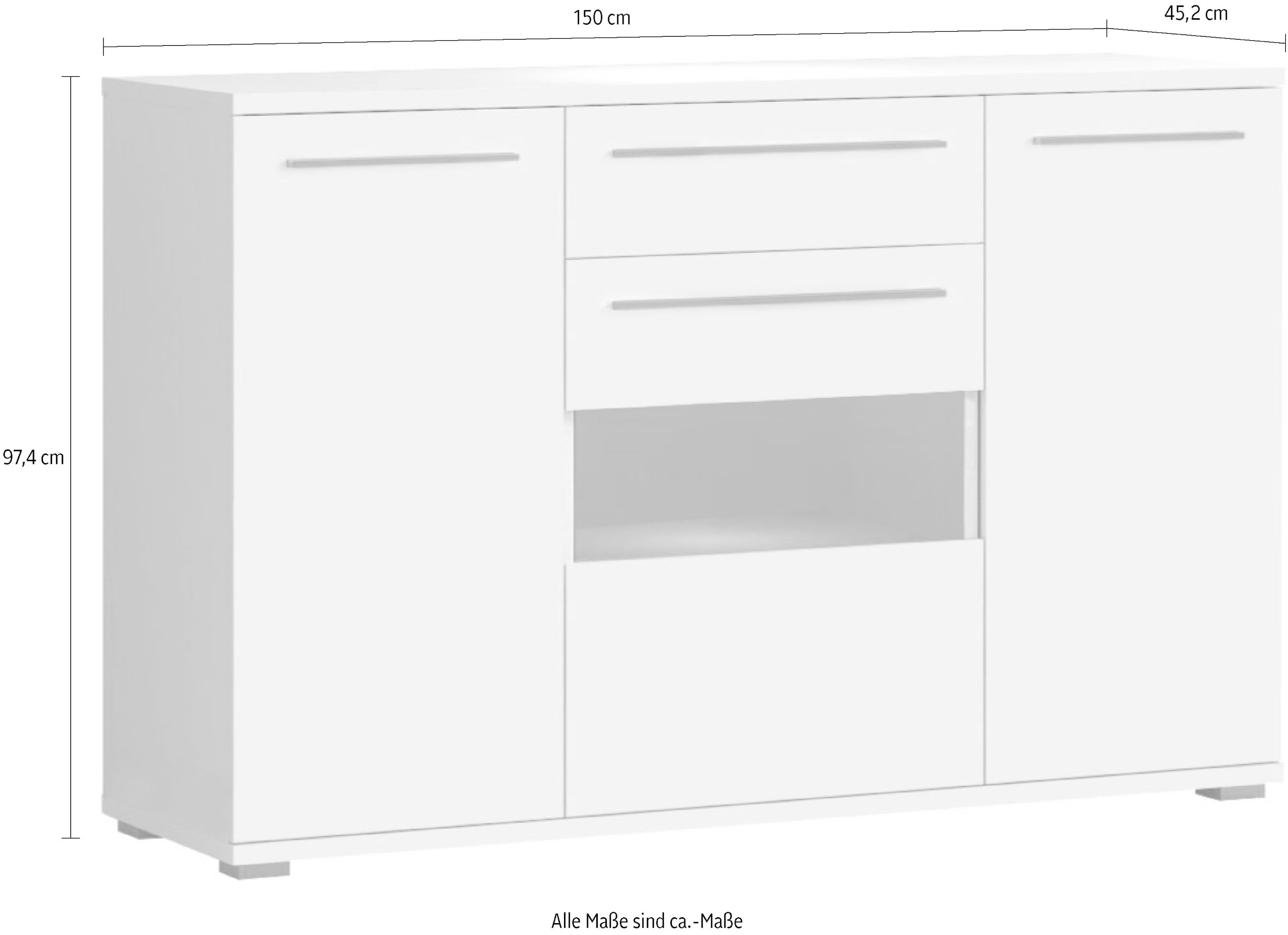 Places of Style Kommode »Piano«, UV lackiert, Soft-Close Funktion