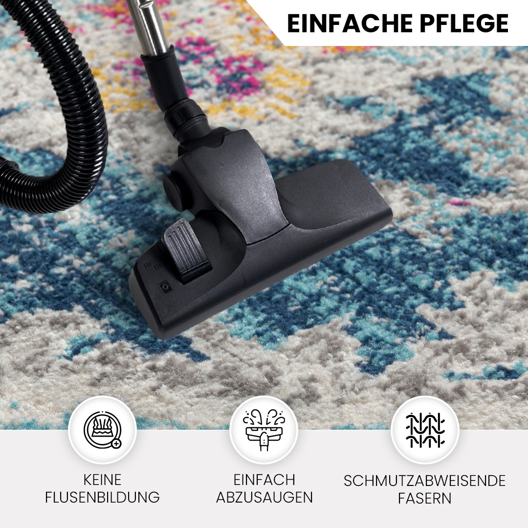 Livabliss Teppich »Traditional«, rund, 10 mm Höhe, Vintage Orientteppich, Kurzflor Boho Wohnzimmerteppich, Läufer