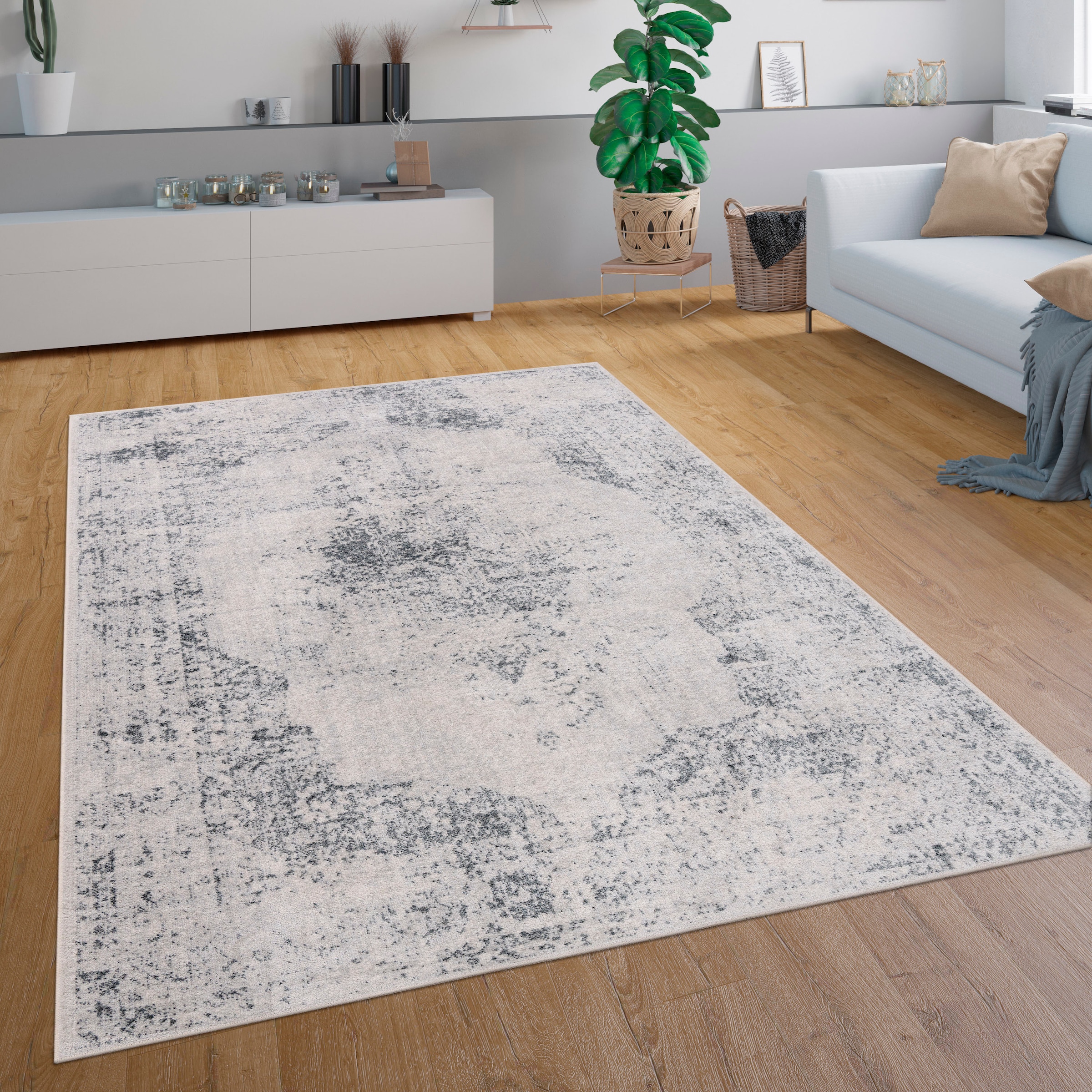 Paco Home Teppich »Perugia 371«, rechteckig, 12 mm Höhe, Kurzflor, orientalisches Muster, Vintage Design, waschbar
