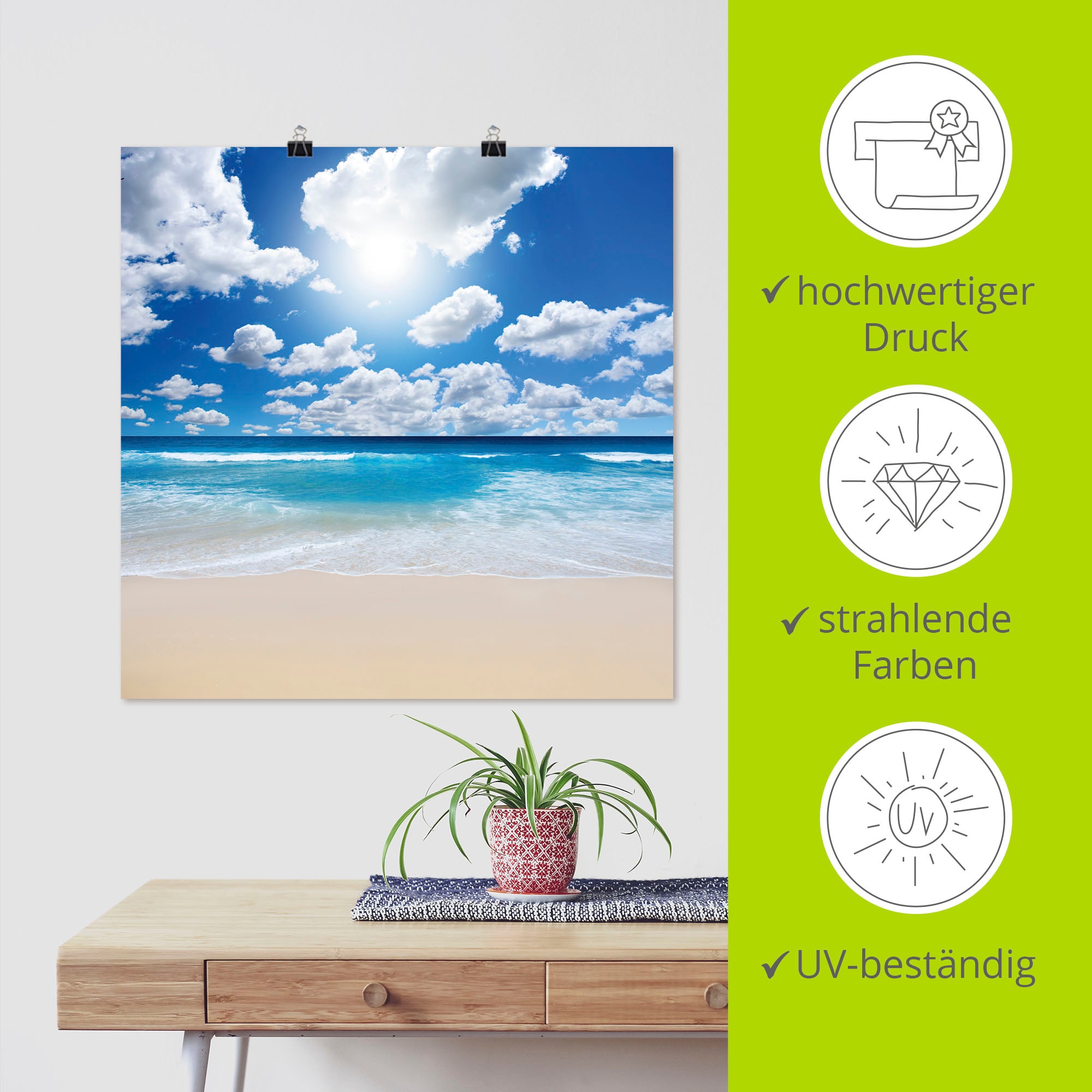 Artland Wandbild »Großartige Strandlandschaft« Strand 1 Stk. tlg. als Leinwandbild, Poster in verschied. Größen