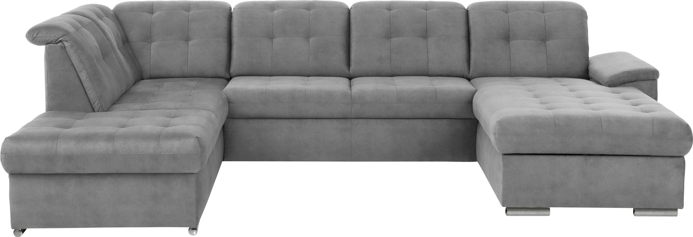 exxpo - sofa fashion Wohnlandschaft »Durango, aufwendige Sitz- und Rückenverarbeitung, bequem, U-Form«, inkl. Kopfteilverstellung, wahlweise mit Bettfunktion und Bettkasten