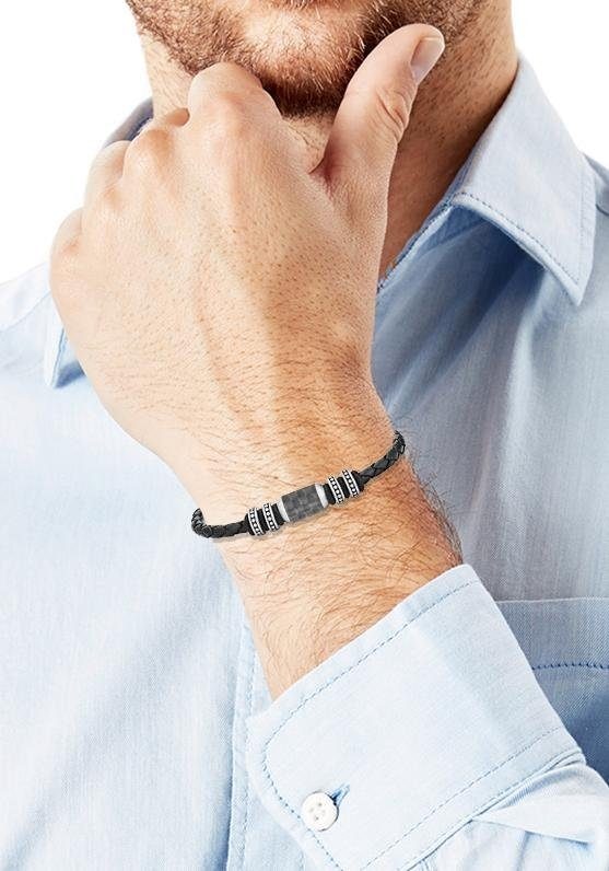 s.Oliver Lederarmband »Hauptkollektion, 2026108«, mit Carbon