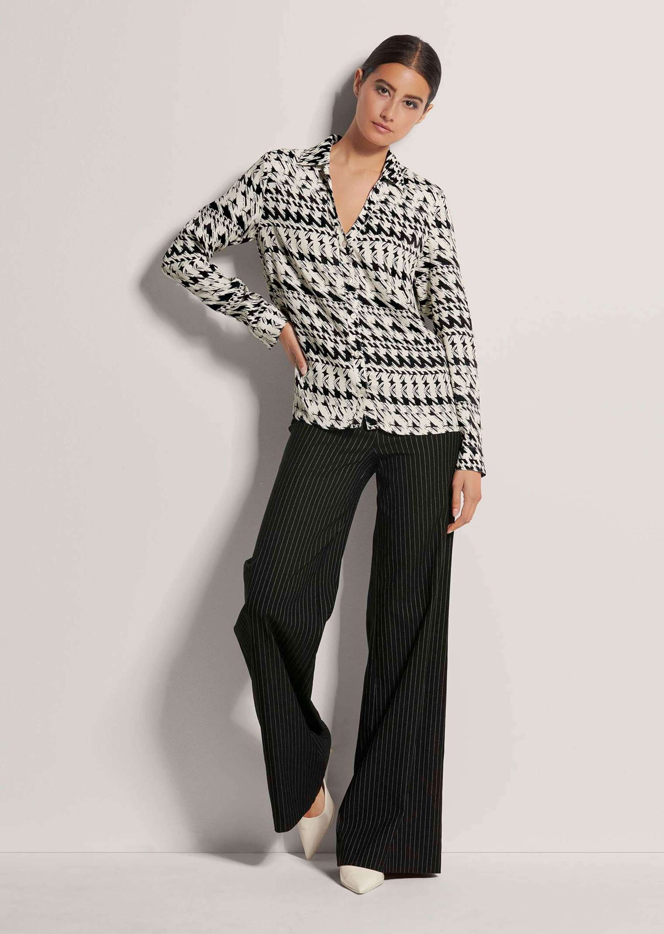 MADELEINE Langarmbluse »Hemdbluse Elegantes Blusenshirt mit V-Ausschnitt«