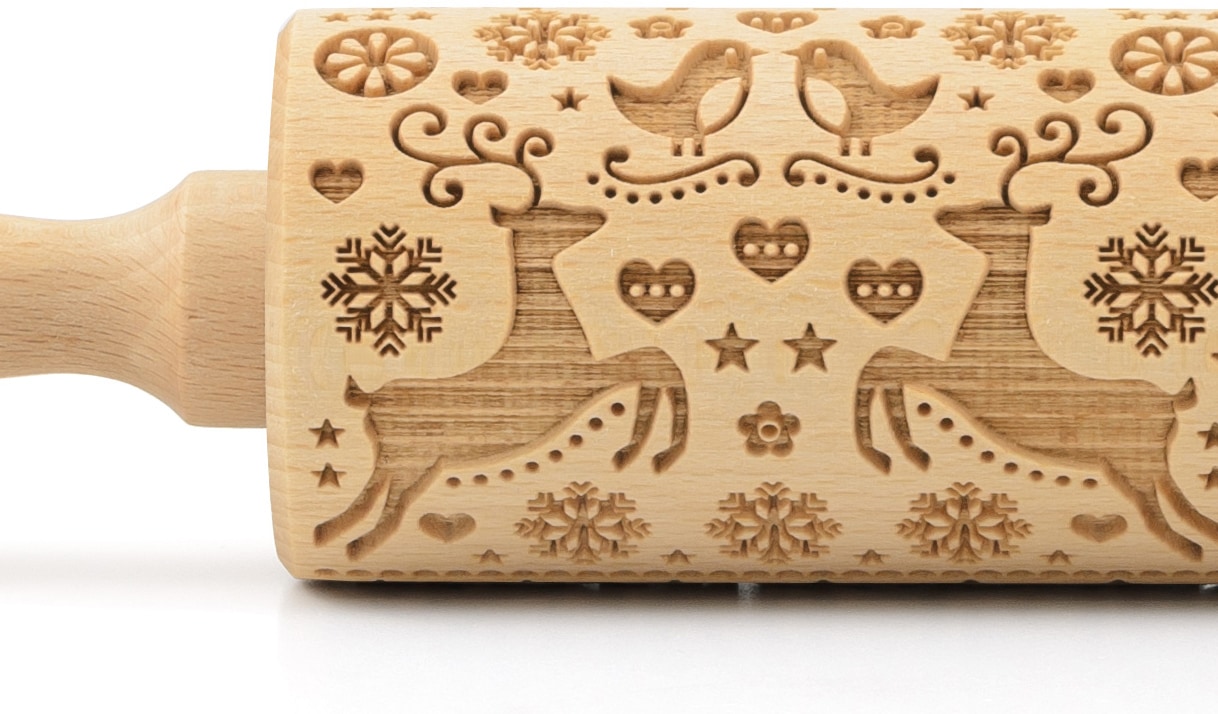 folkroll Teigroller »3D-Motiv-Teigrolle«, Rentier