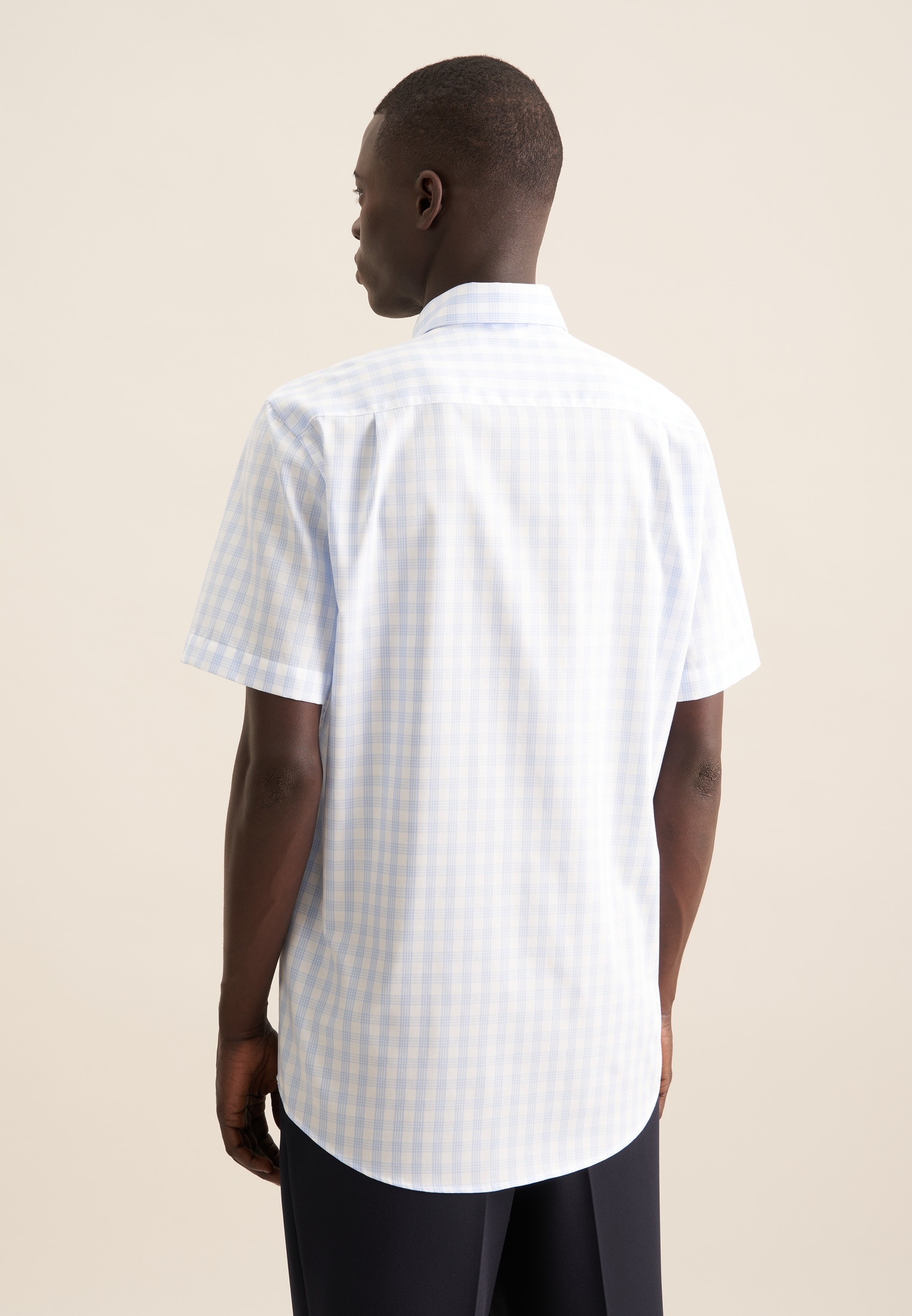 seidensticker Businesshemd »Comfort«, Comfort Kurzarm Button-Down-Kragen Karo